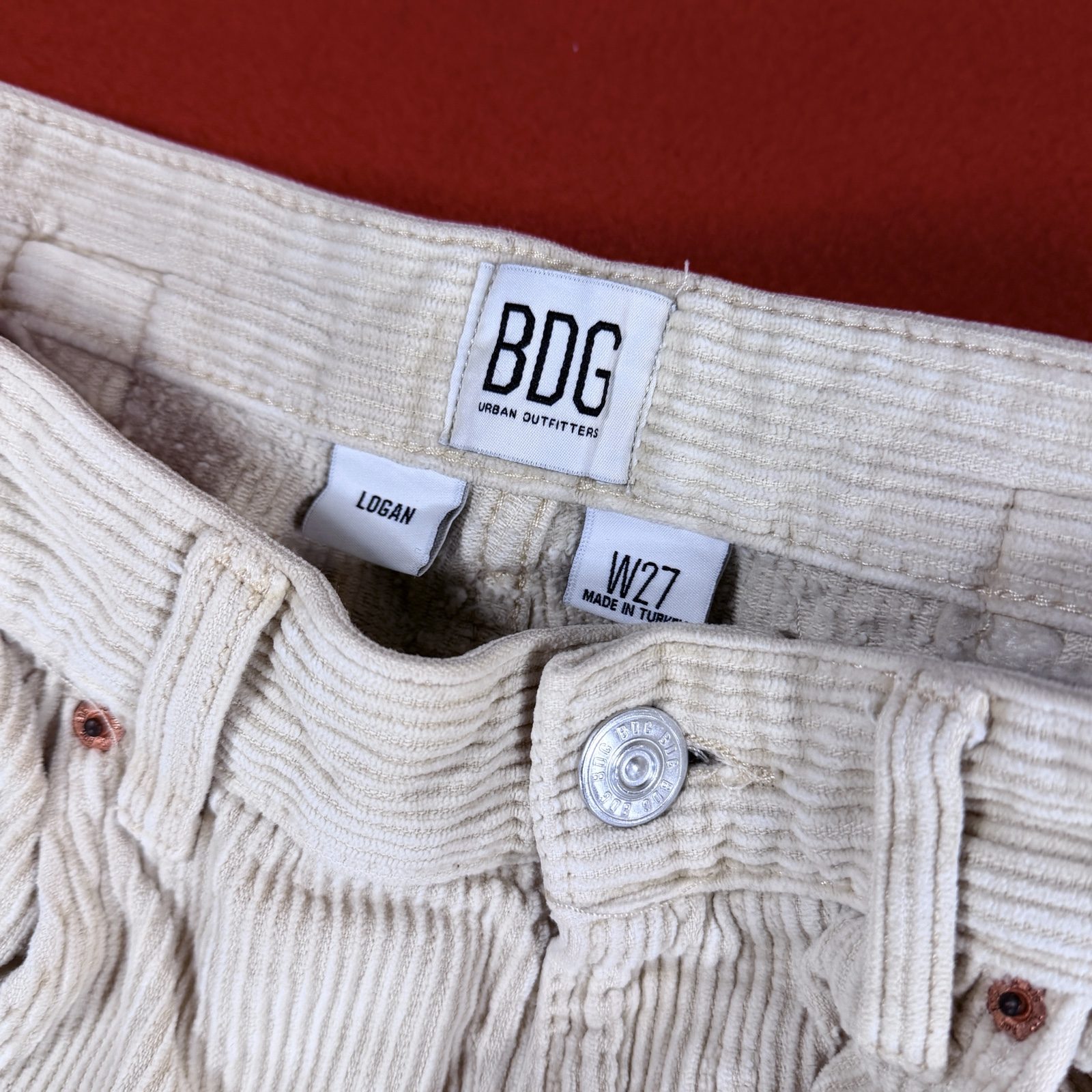 BDG White Striped Corduroy Pants Medium image 6