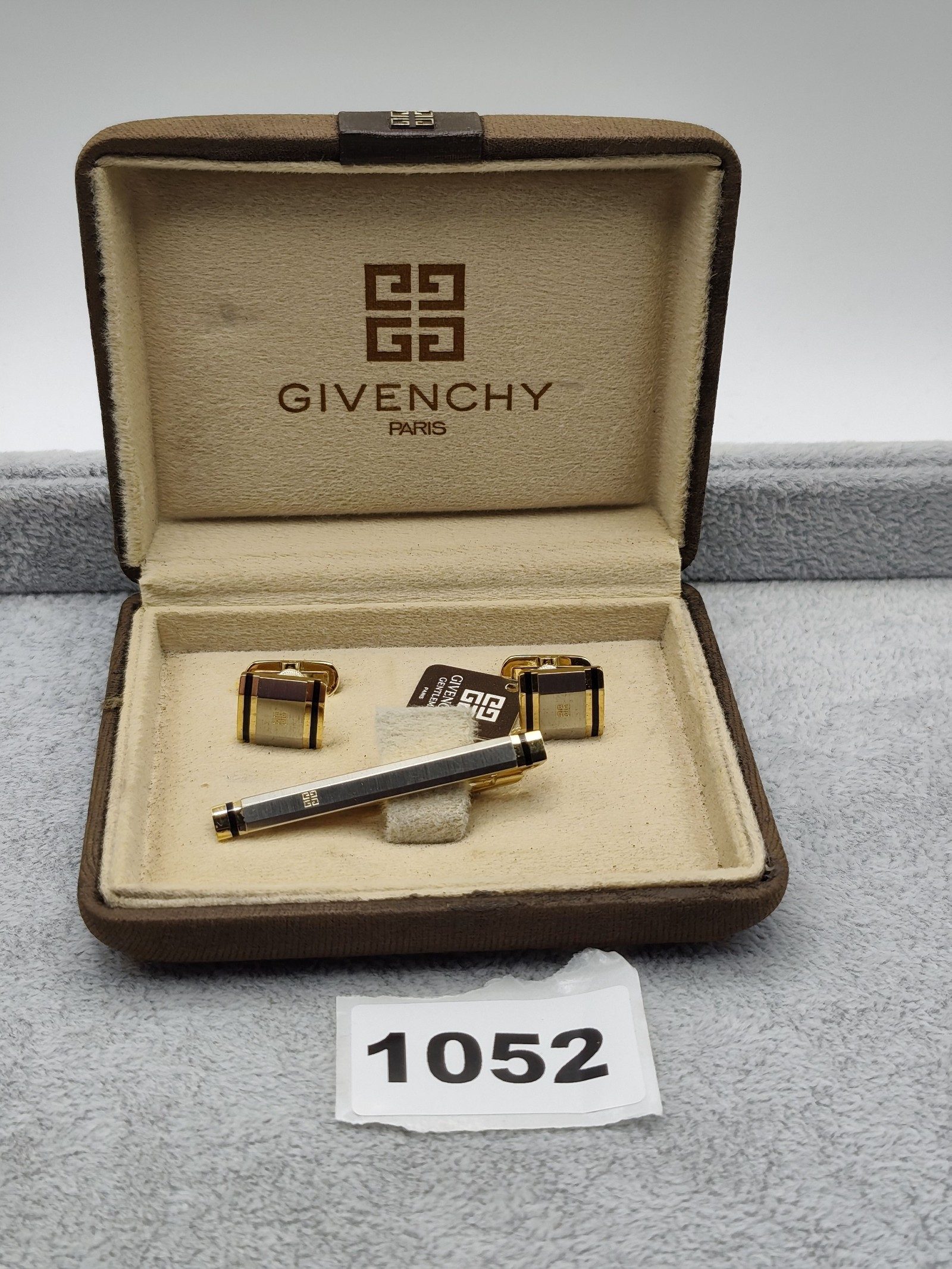 Givenchy Gold & Silver Tone Cufflinks & Tie Clip Set