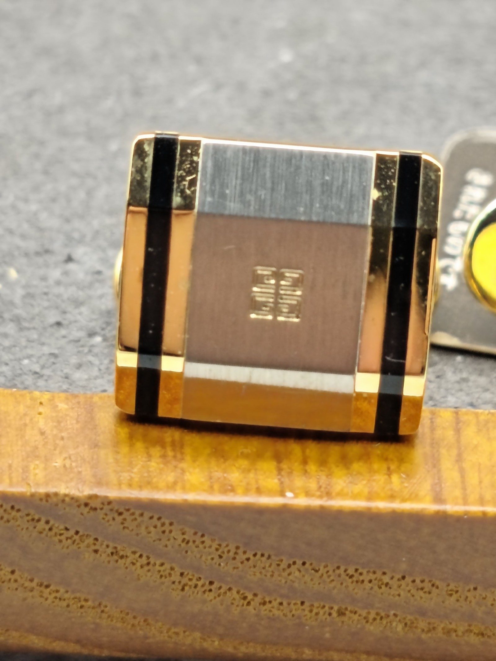 Givenchy Gold & Silver Tone Cufflinks & Tie Clip Set image 6