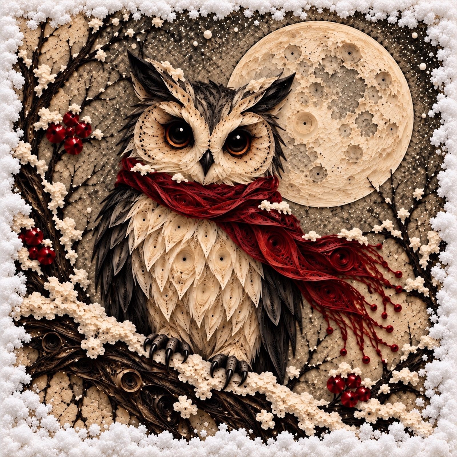 8x8 Framed Winter Owl 2D Art Print