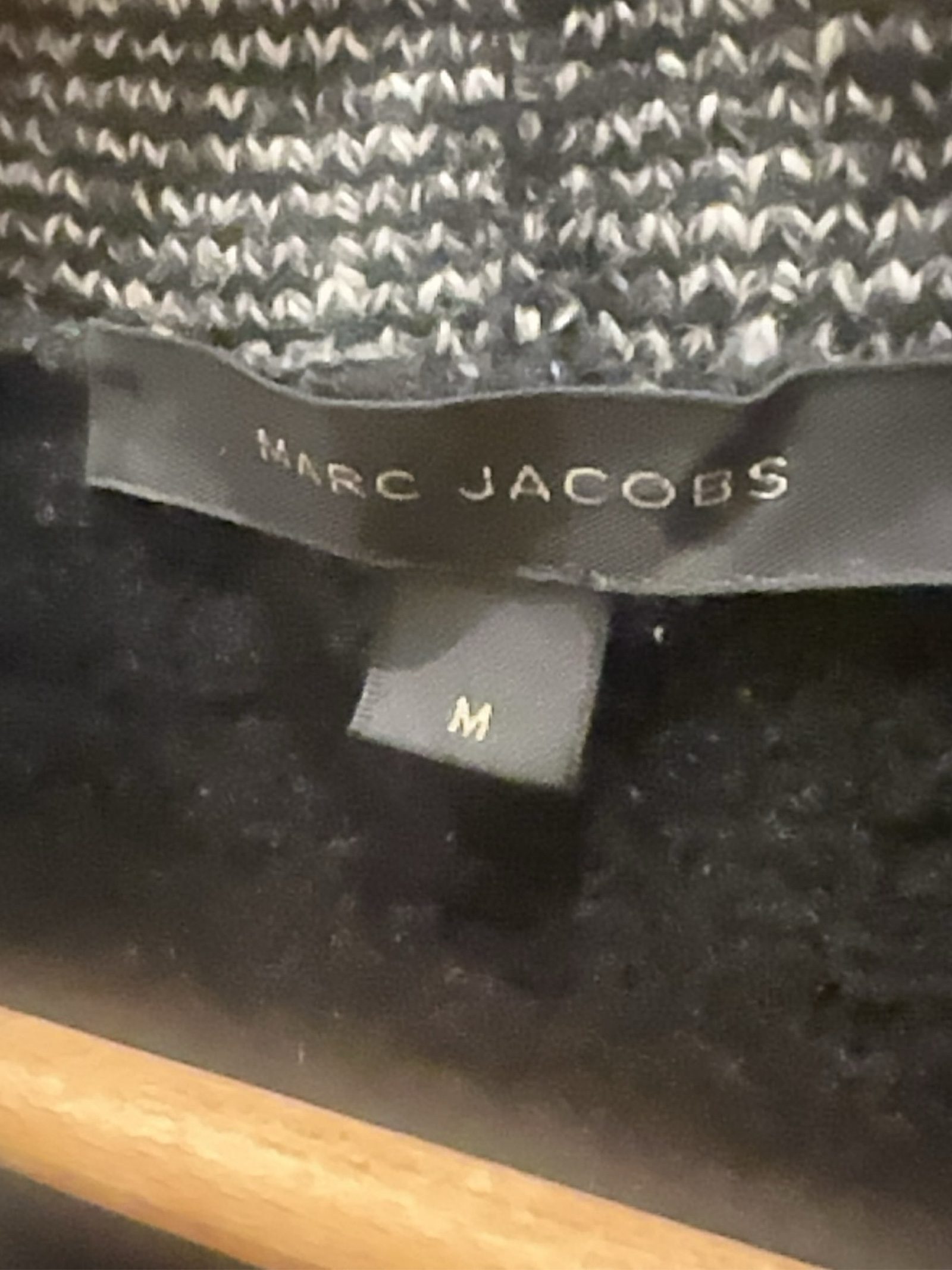 Marc Jacobs Black & Grey Sequin Knit Sweater Medium image 4