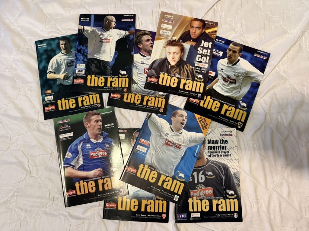 Derby County The Ram Official Matchday Magazines Collection 2003-2004 Season Premiership Programmes