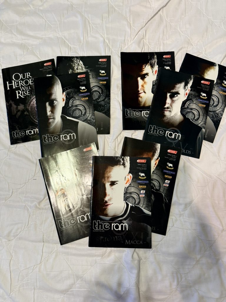 Derby County The Ram Football Programmes Set of 10 2005-2006 Premiership Season