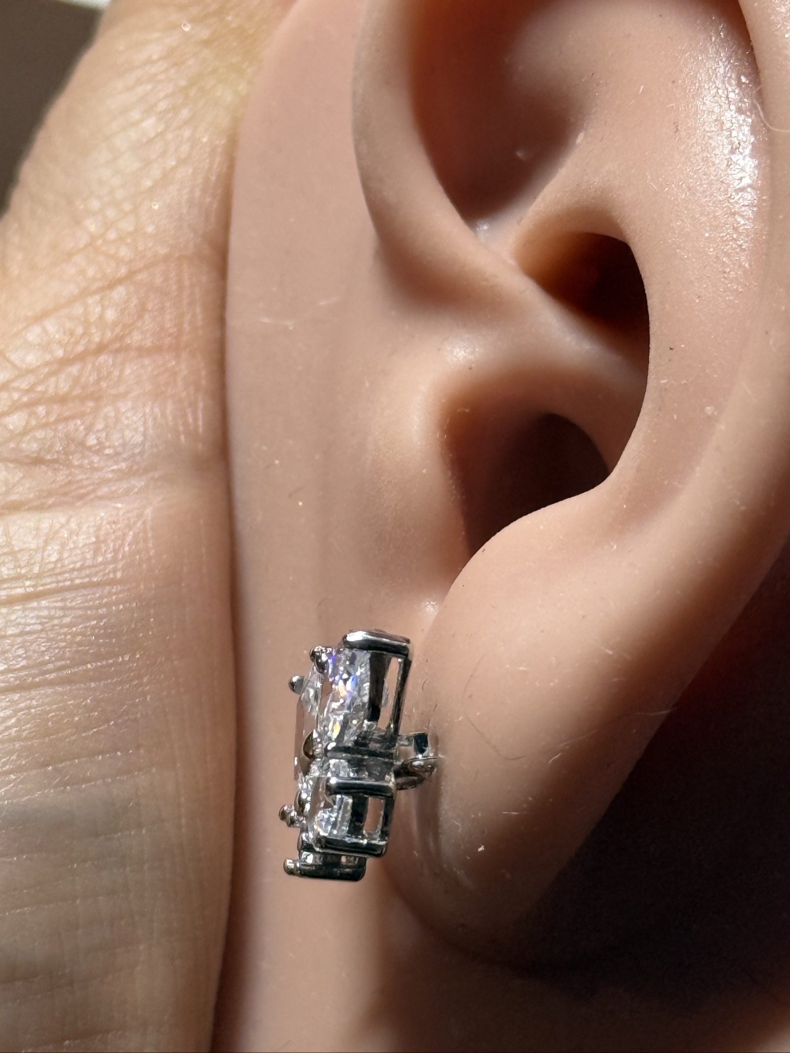 925 Sterling Silver Sparkling Mixed Cut Cluster Stud Earrings GIA Certificate image 5