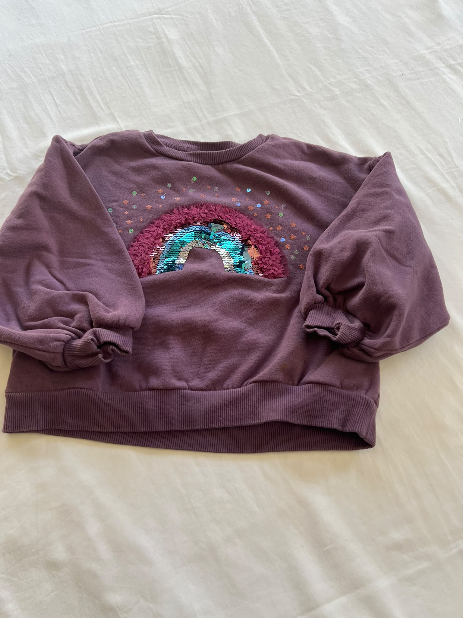 Next Kids Purple Rainbow Sequin Sweatshirt 5 Years