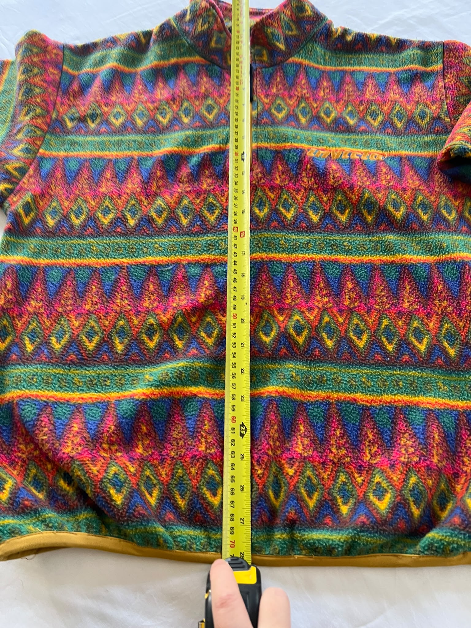 Vintage Invicta Multicolour Pattern Fleece Sweater Medium image 4
