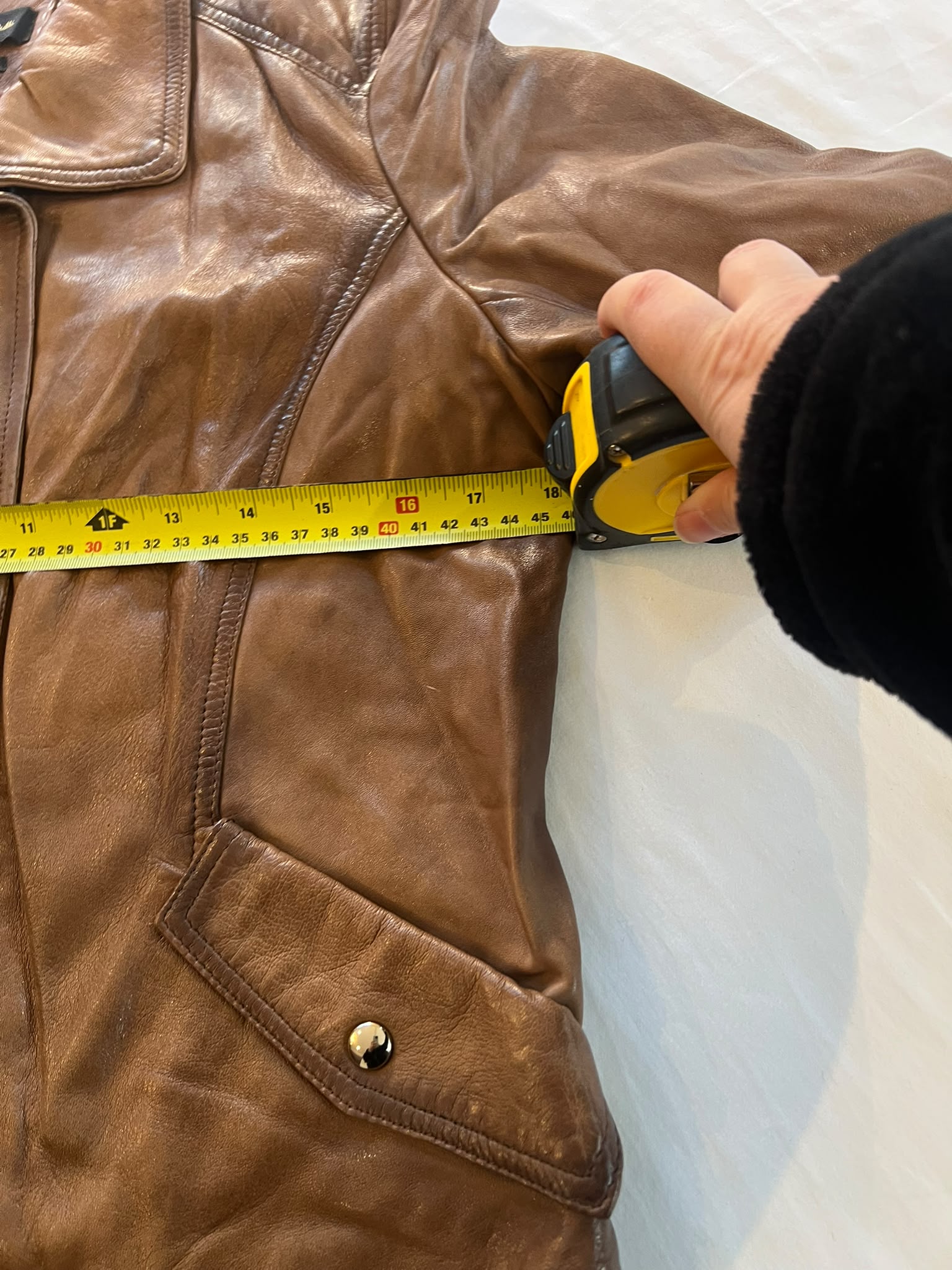Massimo Dutti Brown Leather Jacket Large Soft Sheepskin image 3