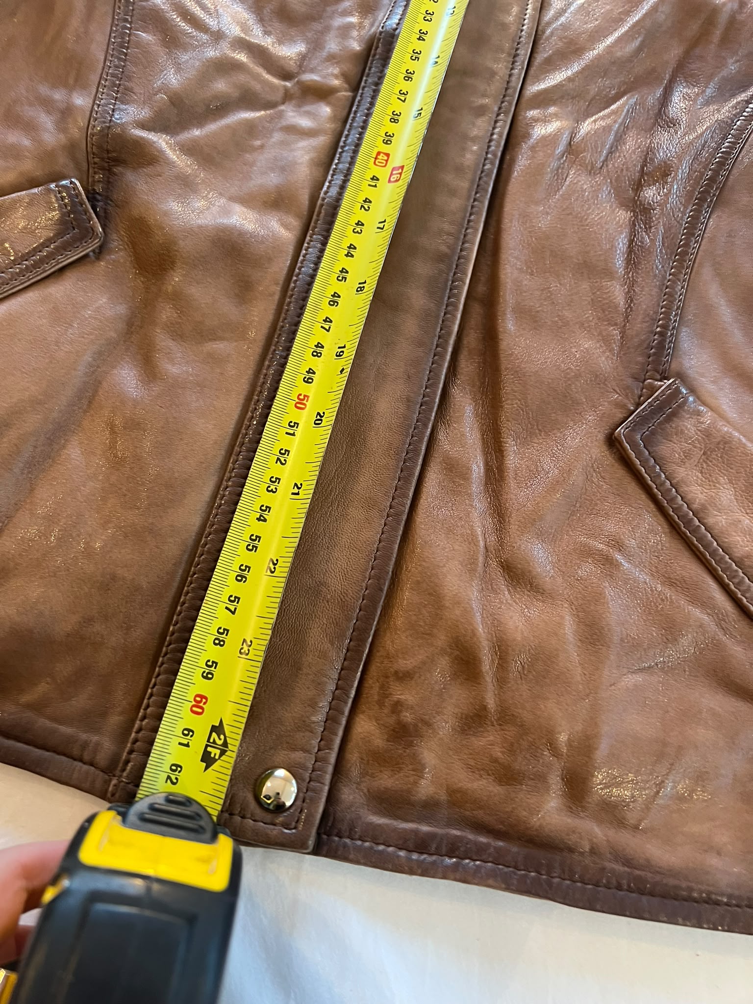Massimo Dutti Brown Leather Jacket Large Soft Sheepskin image 5