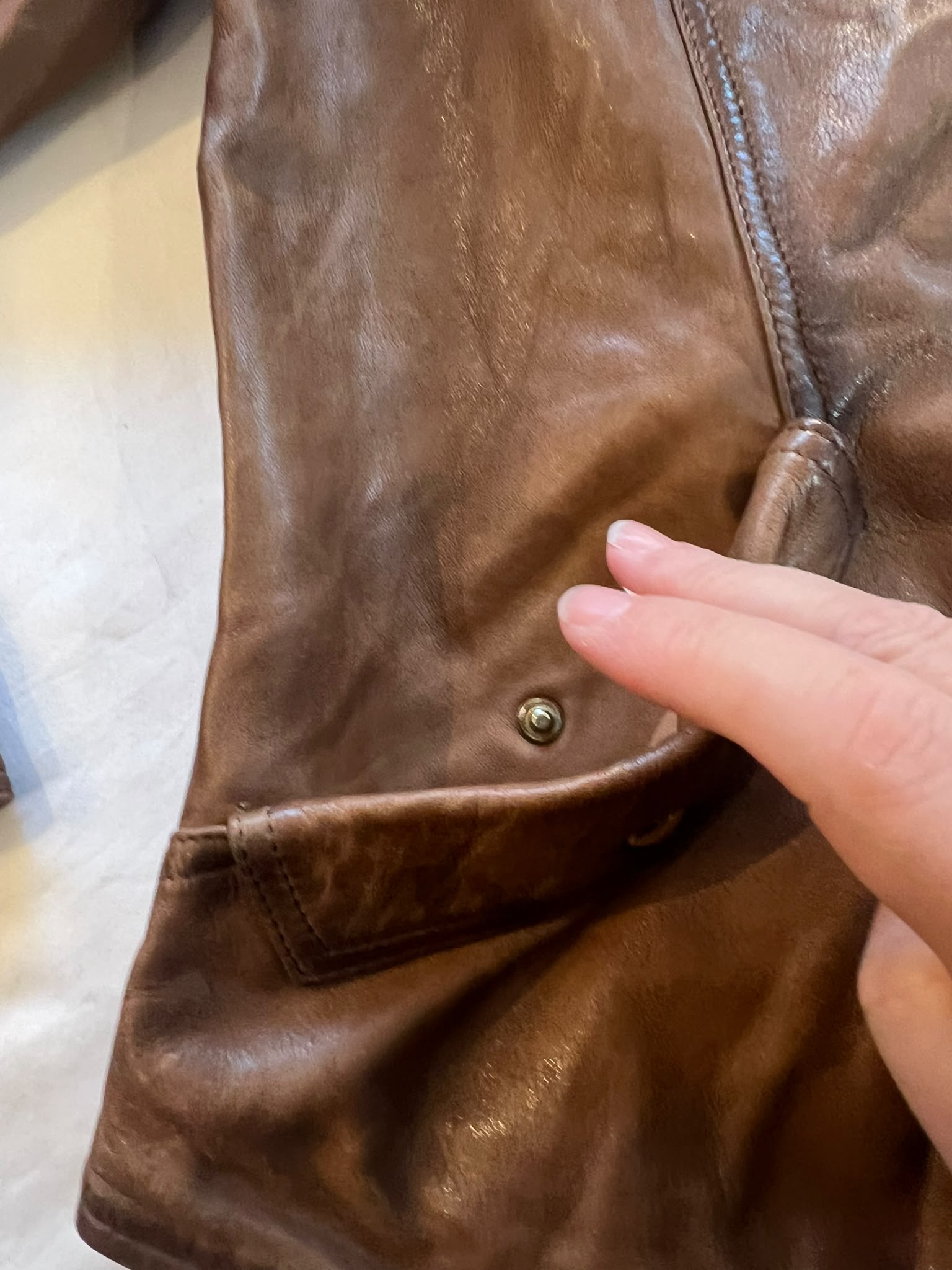 Massimo Dutti Brown Leather Jacket Large Soft Sheepskin image 7
