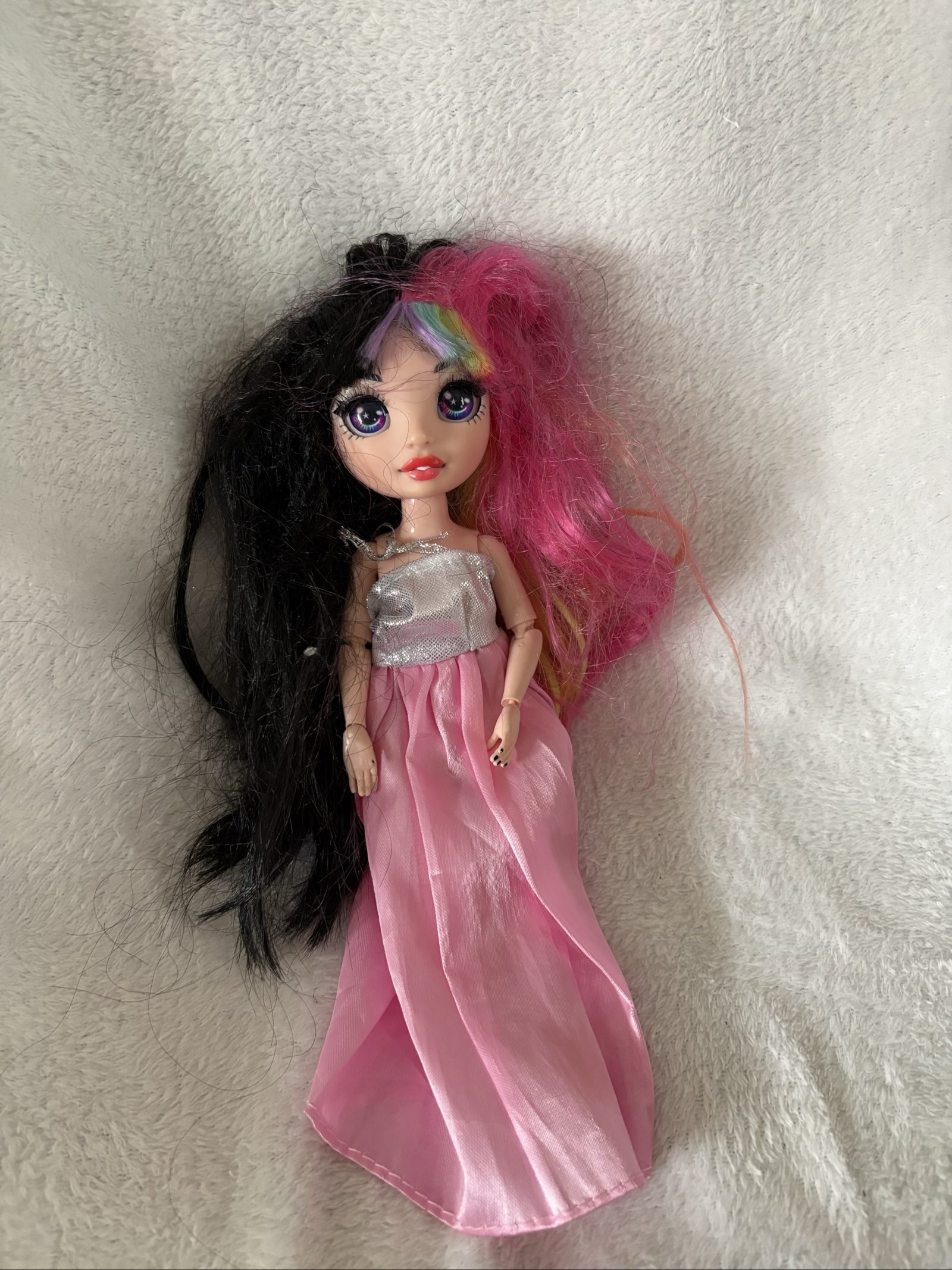 Mattel Multi Pink & Black Hair Doll with Dress