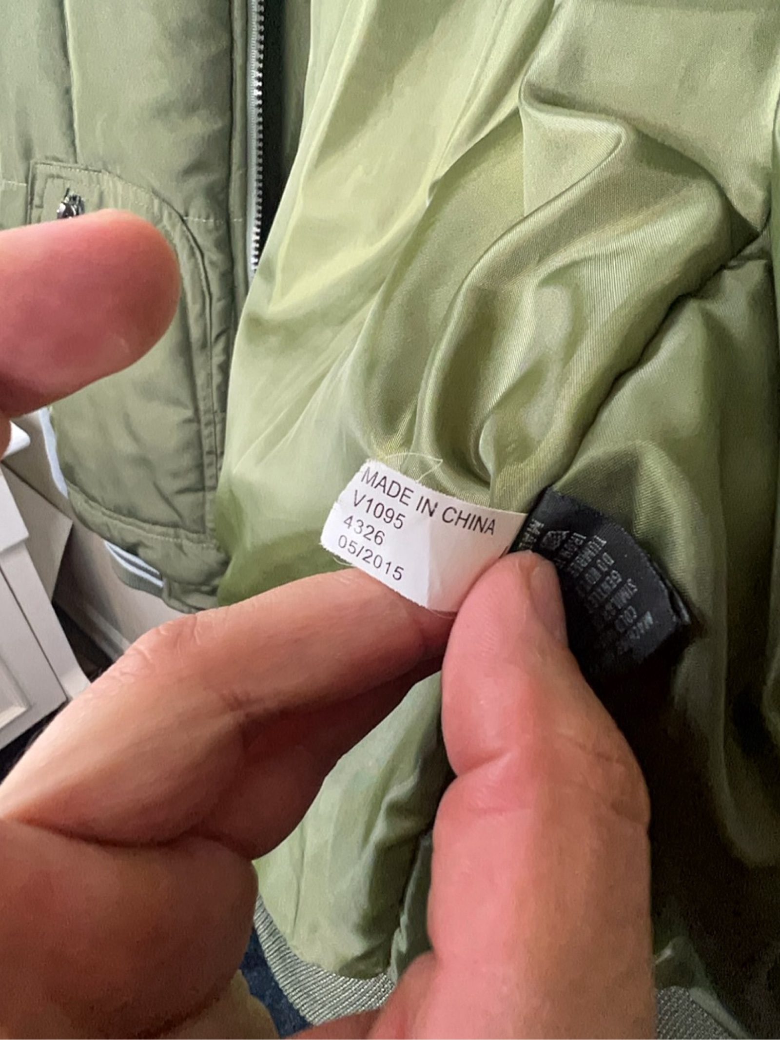 Miller Green & Grey Quilted Bomber Jacket Medium image 8