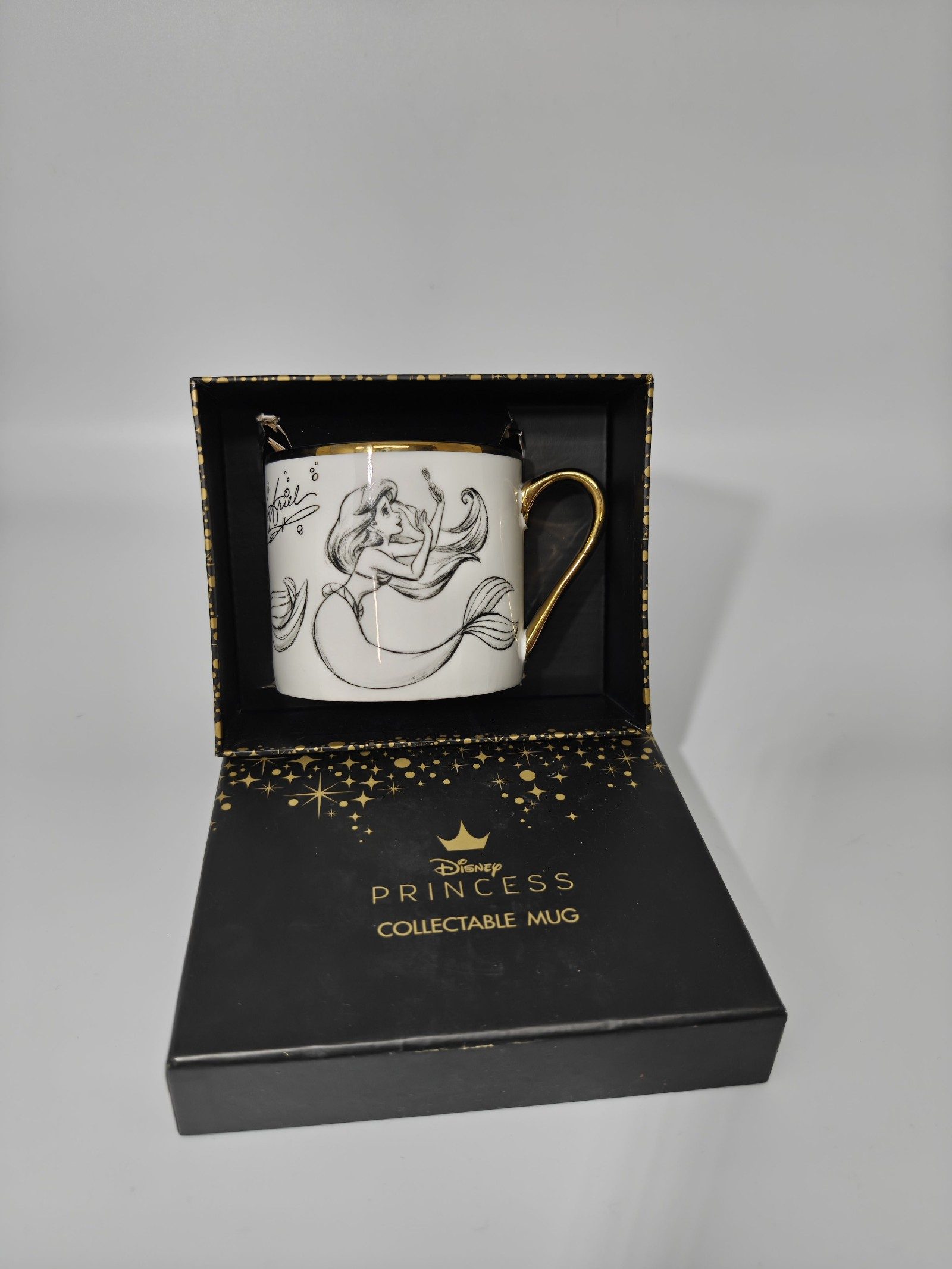 Disney Princess Ariel Collectable Mug White & Gold