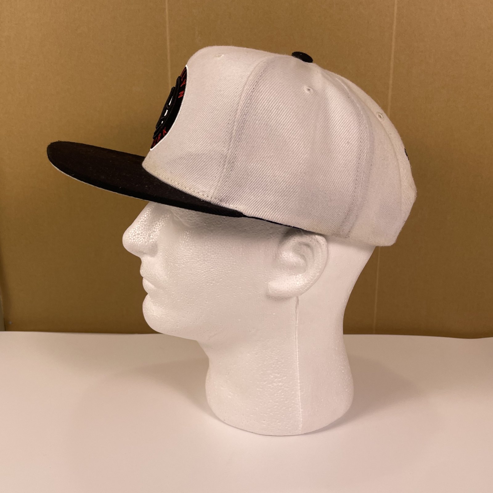 Mitchell & Ness Brooklyn Nets Snapback Hat White Black Logo Cap image 3