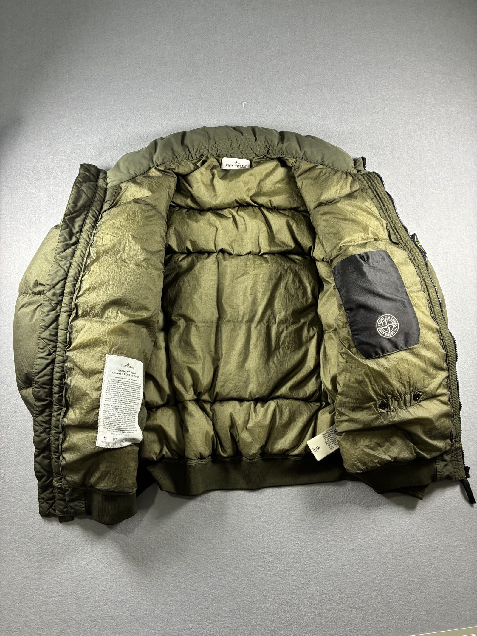Stone Island Olive Green Puffer Jacket garment down crinkle reps ny down 3XL image 4