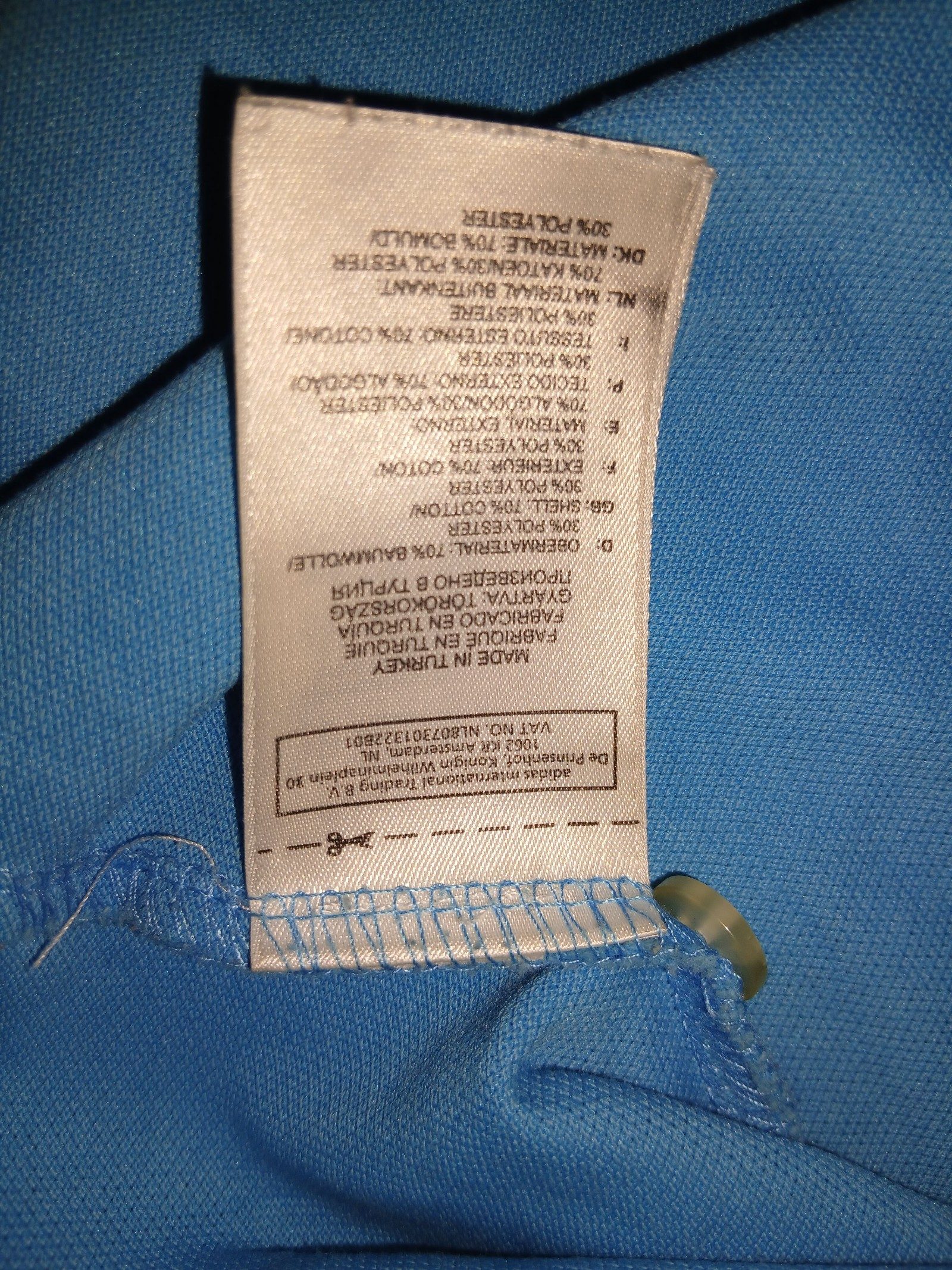 Adidas Light Blue Performance Essentials Polo Shirt Large image 5