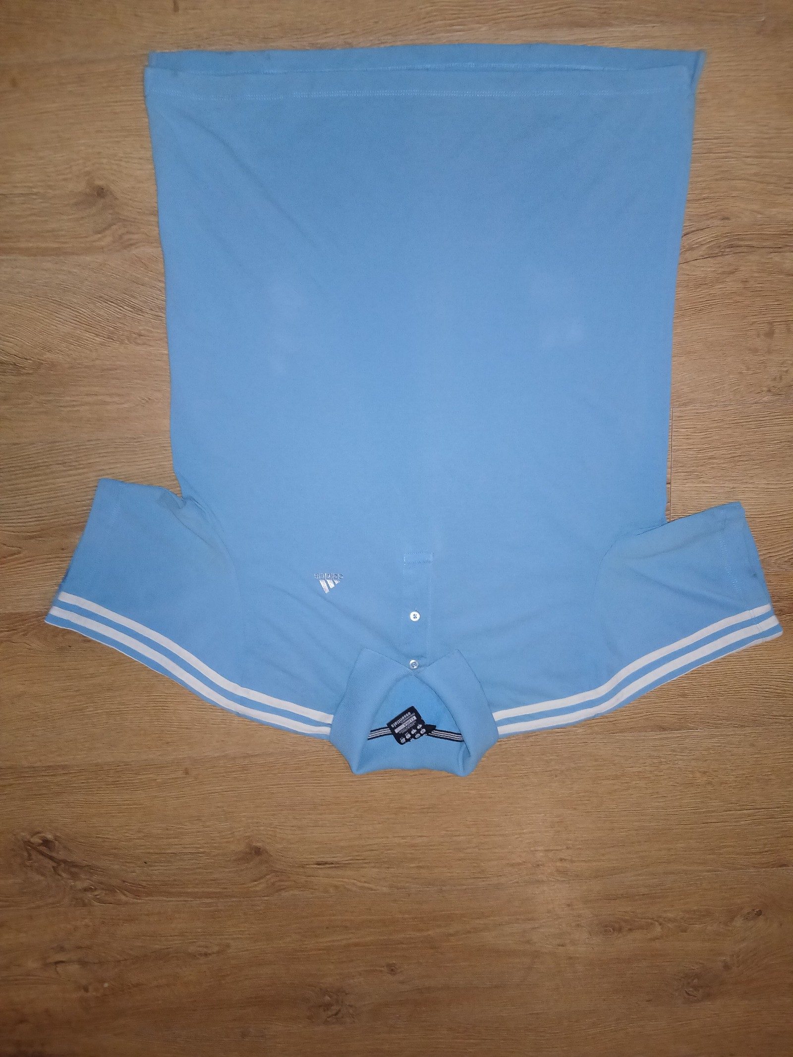 Adidas Light Blue Performance Essentials Polo Shirt Large image 7