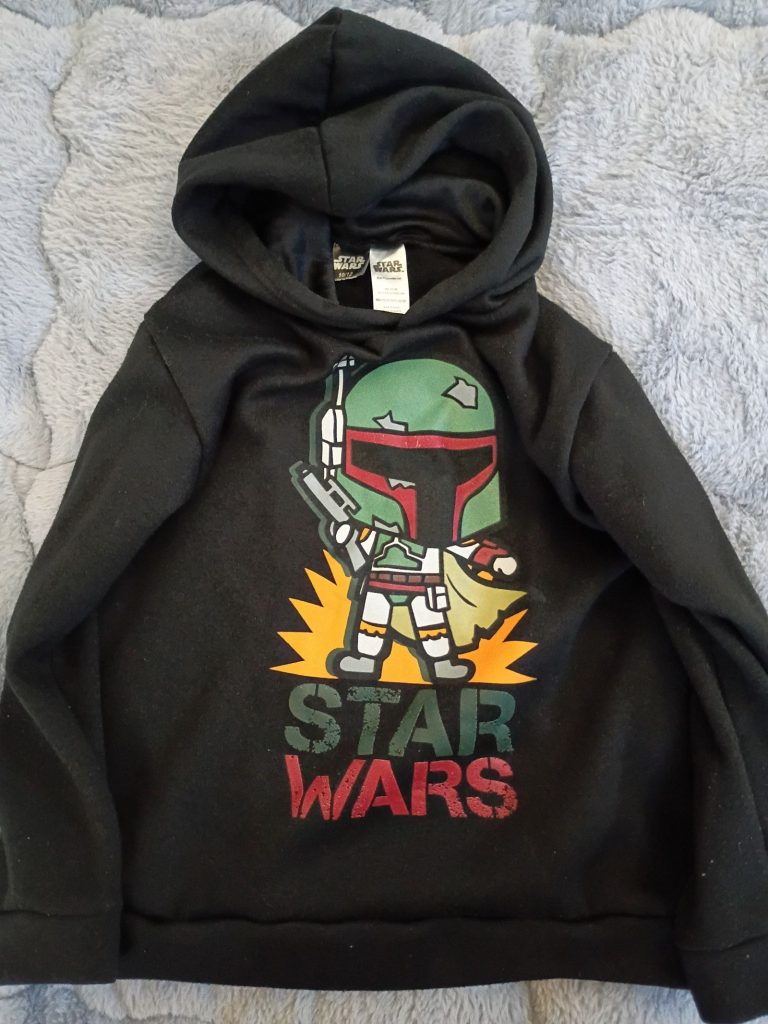 Star Wars Kids Black Boba Fett Hoodie Size 10/12 100% Polyester