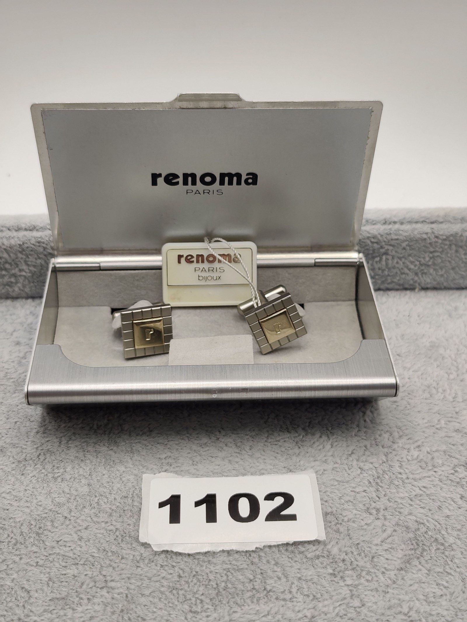 Renoma Silver & Gold Cufflinks with Branded Case