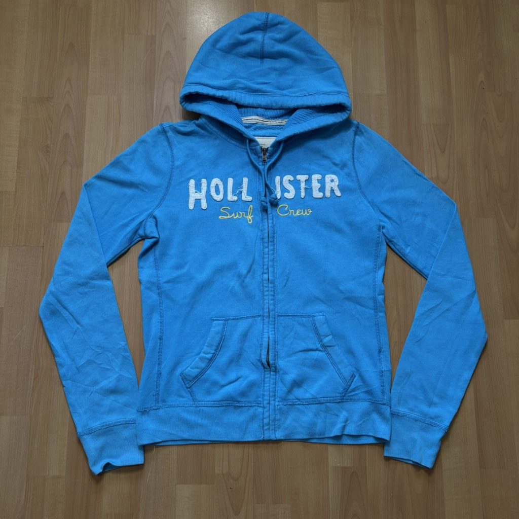 Vintage Y2K Hollister Zip Hoodie Blue Surf Crew Tagged L Fits UK 10