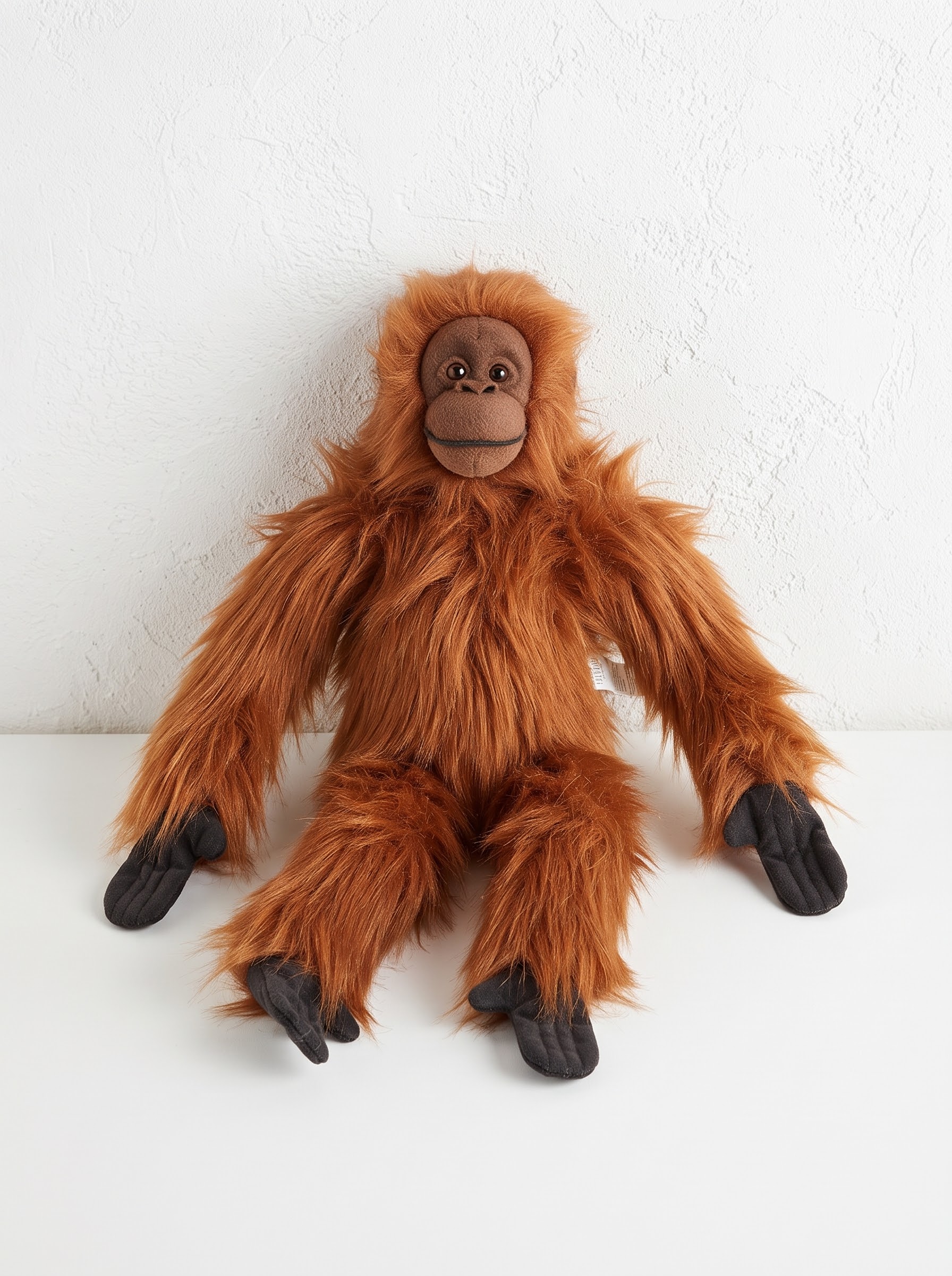 Orange Long Fur Plush Orangutan Soft Toy