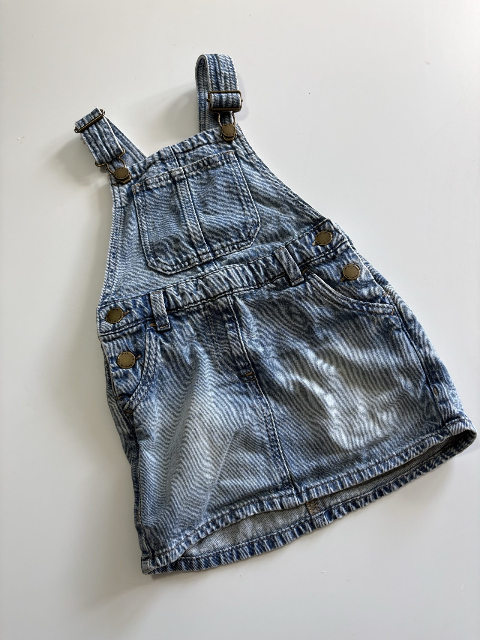 Next Kids Blue Denim Pinafore Dress 3 Years
