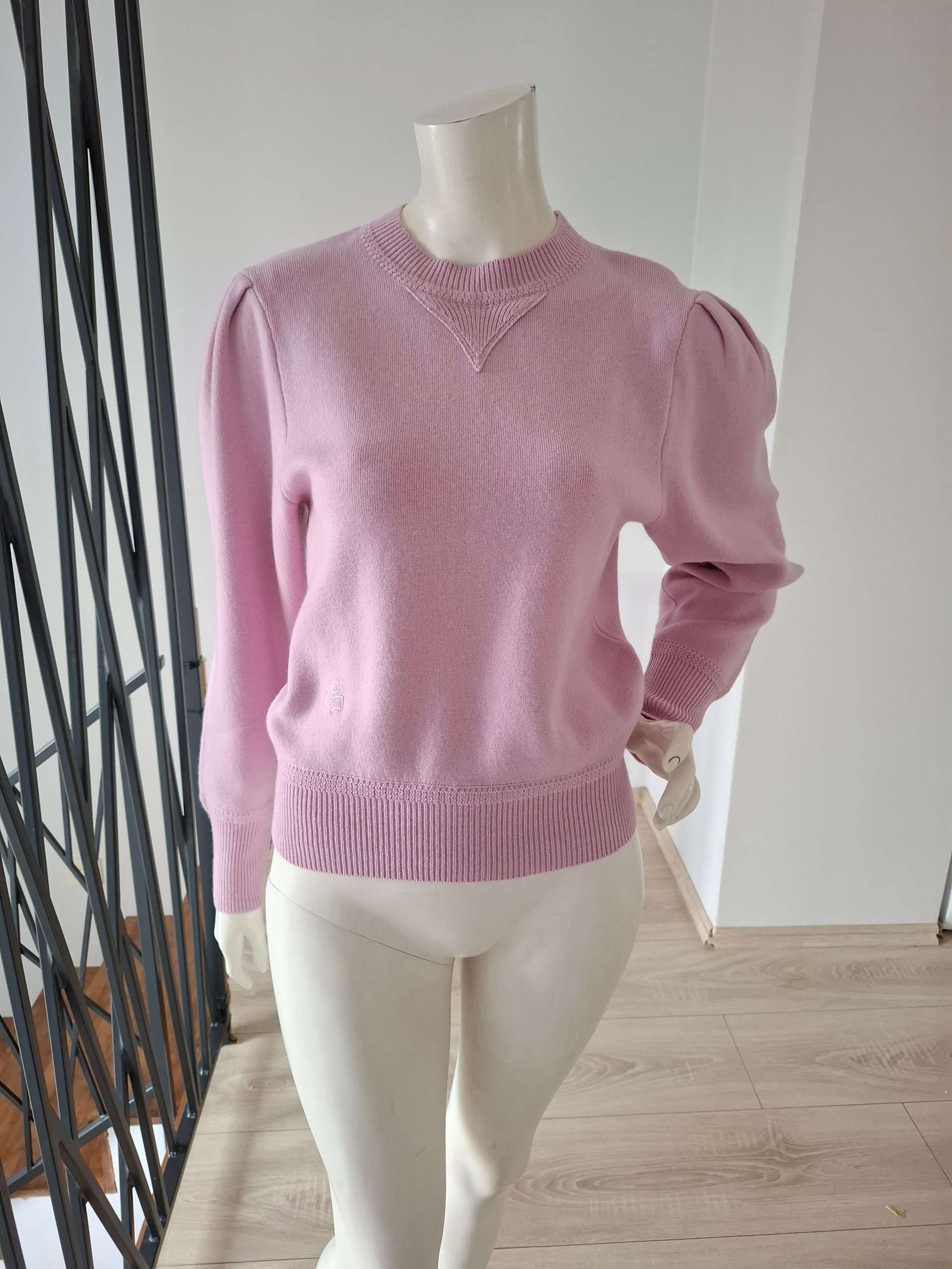 New Isabel Marant Étoile Pink Kelaya Puff Sleeve Sweater Size S