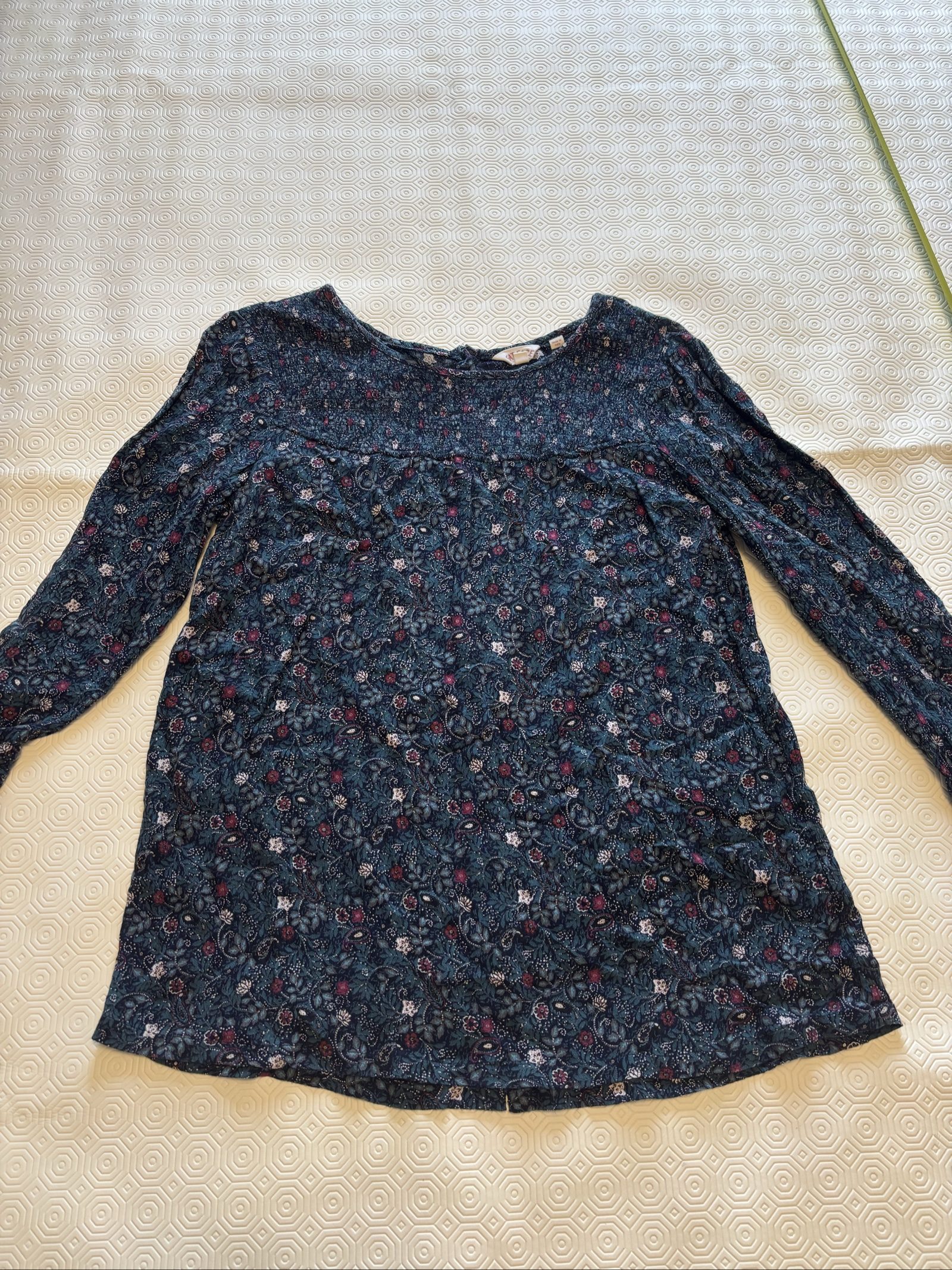 Fat Face Women's Blue Floral Printed Long Sleeve Top UK 12