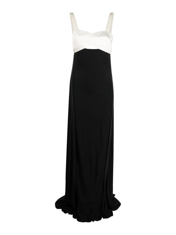 New Victoria Beckham Black & White Cutout Lined Maxi Dress Size M