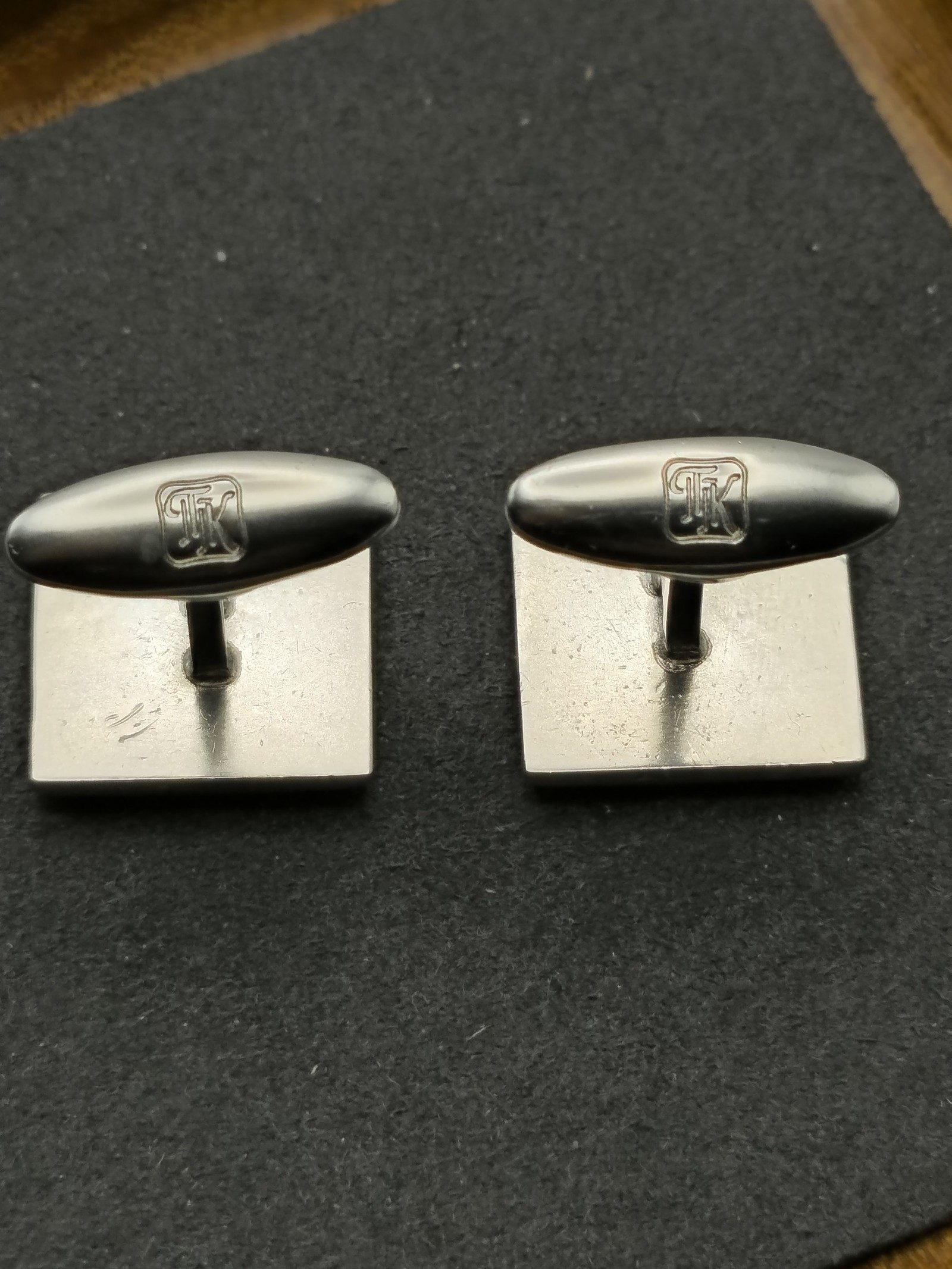 TK Red & Silver Enamel Tie Clip & Cufflinks Set image 9