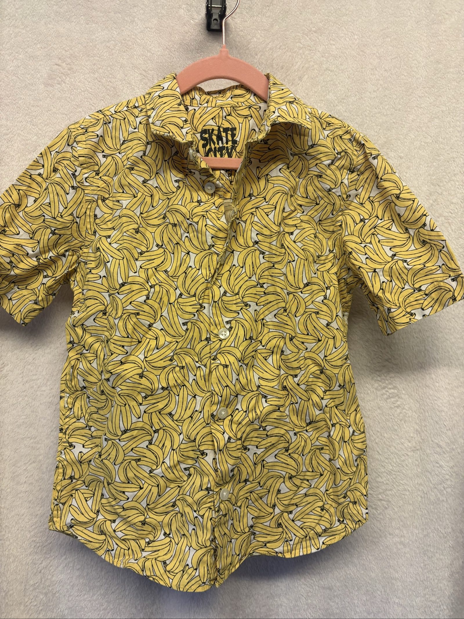 F&F Yellow Banana Print Boys' Shirt 6-7Y