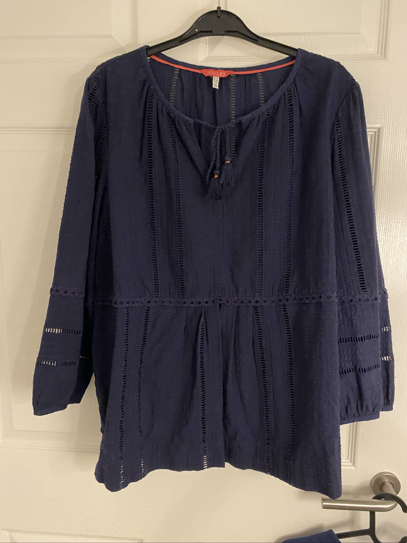Joules Navy Blue Women's Size UK 20 Lace Detail Top
