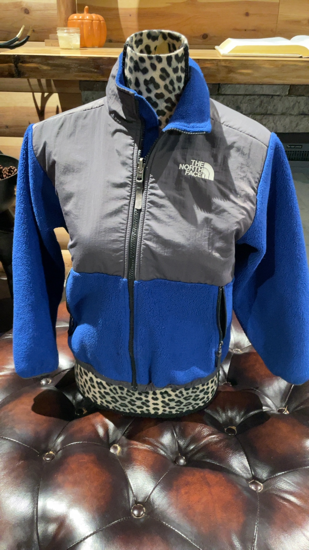 The North Face Boys Medium Polartec Fleece Jacket Royal Blue Full Zip