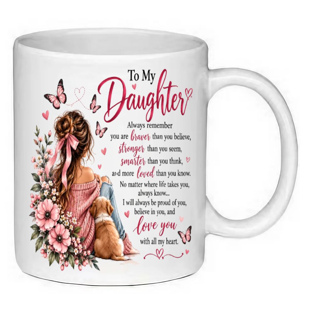 Custom Printed White Ceramic Daughter Quote Mug image 2