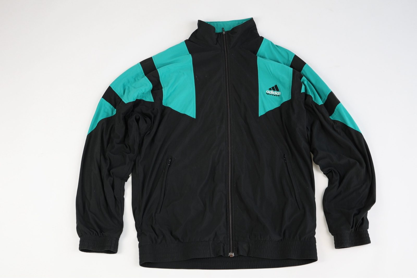 Adidas Men's Black & Turquoise Track Jacket Large