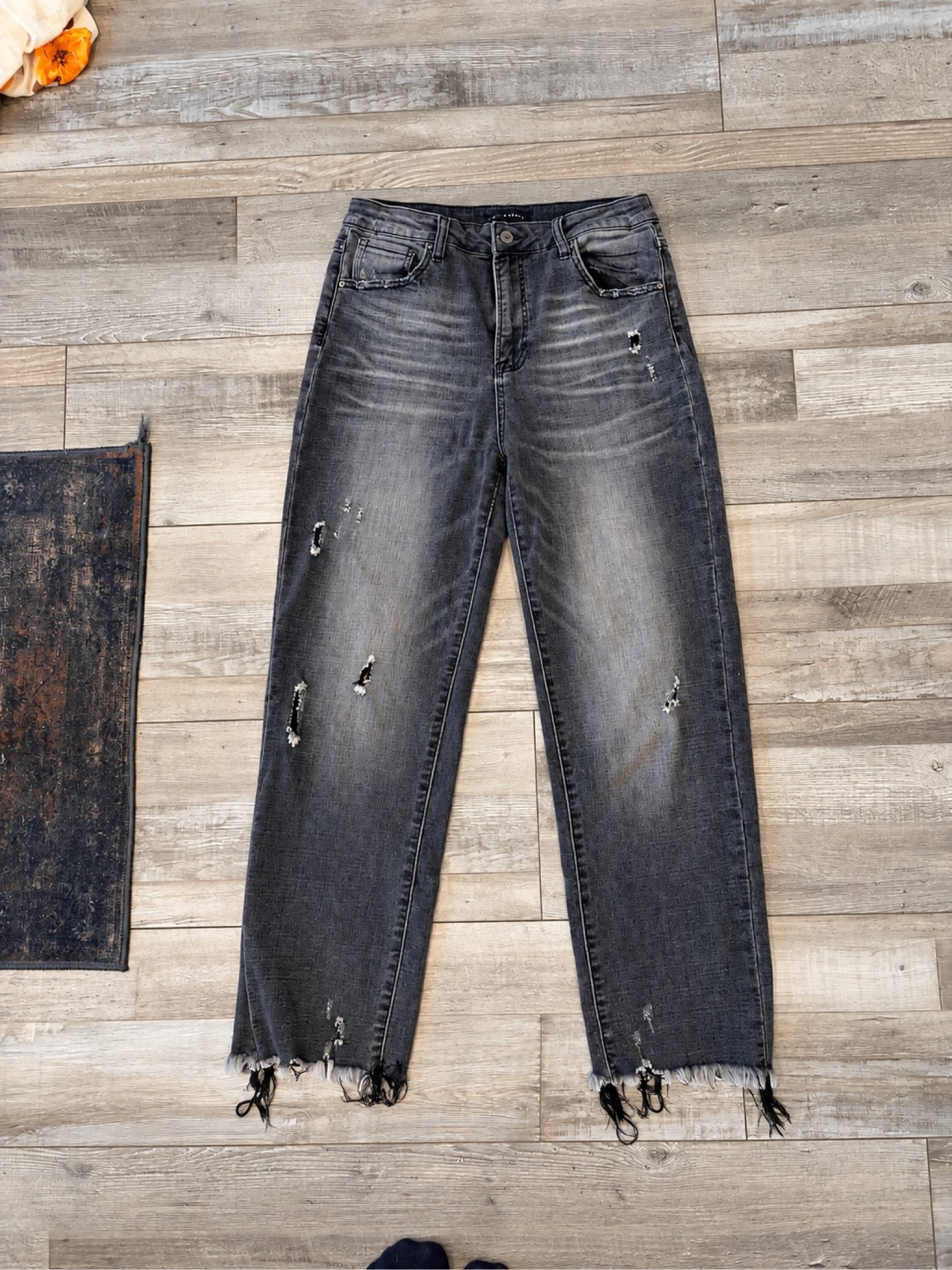 RISEN Black & Grey Distressed Ripped Jeans | size 31