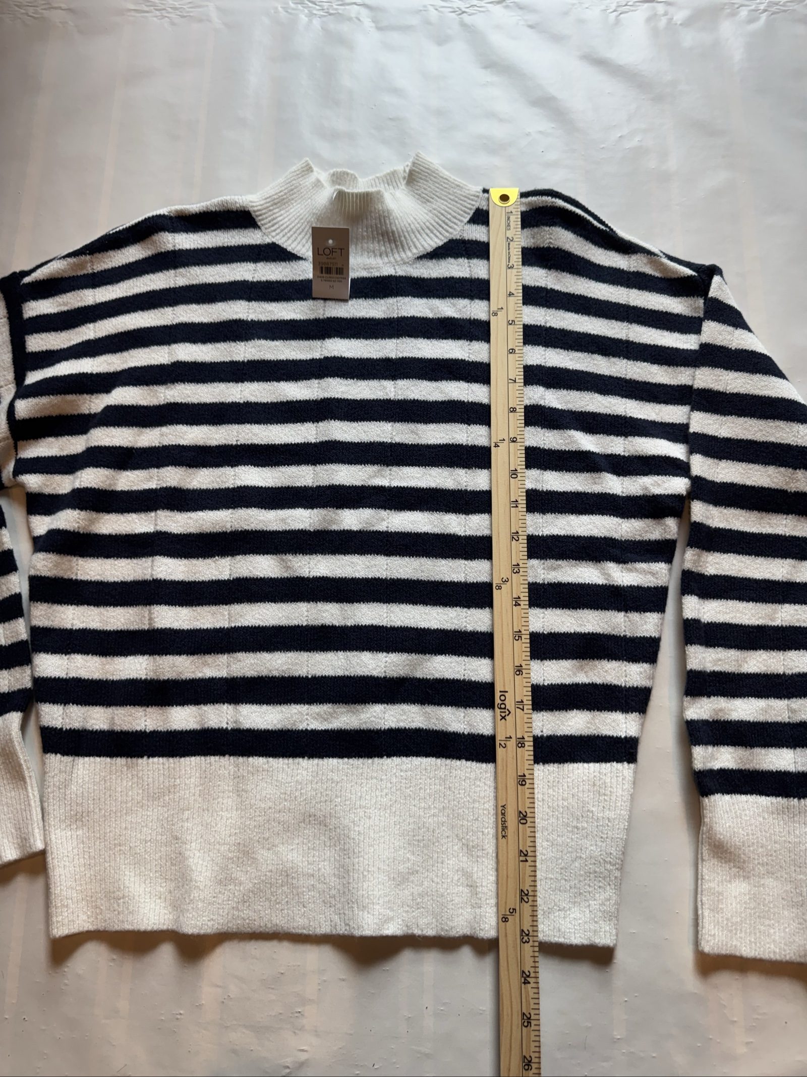 Draft Women's LOFT Sweater - Black and White Stripes - Medium image 2
