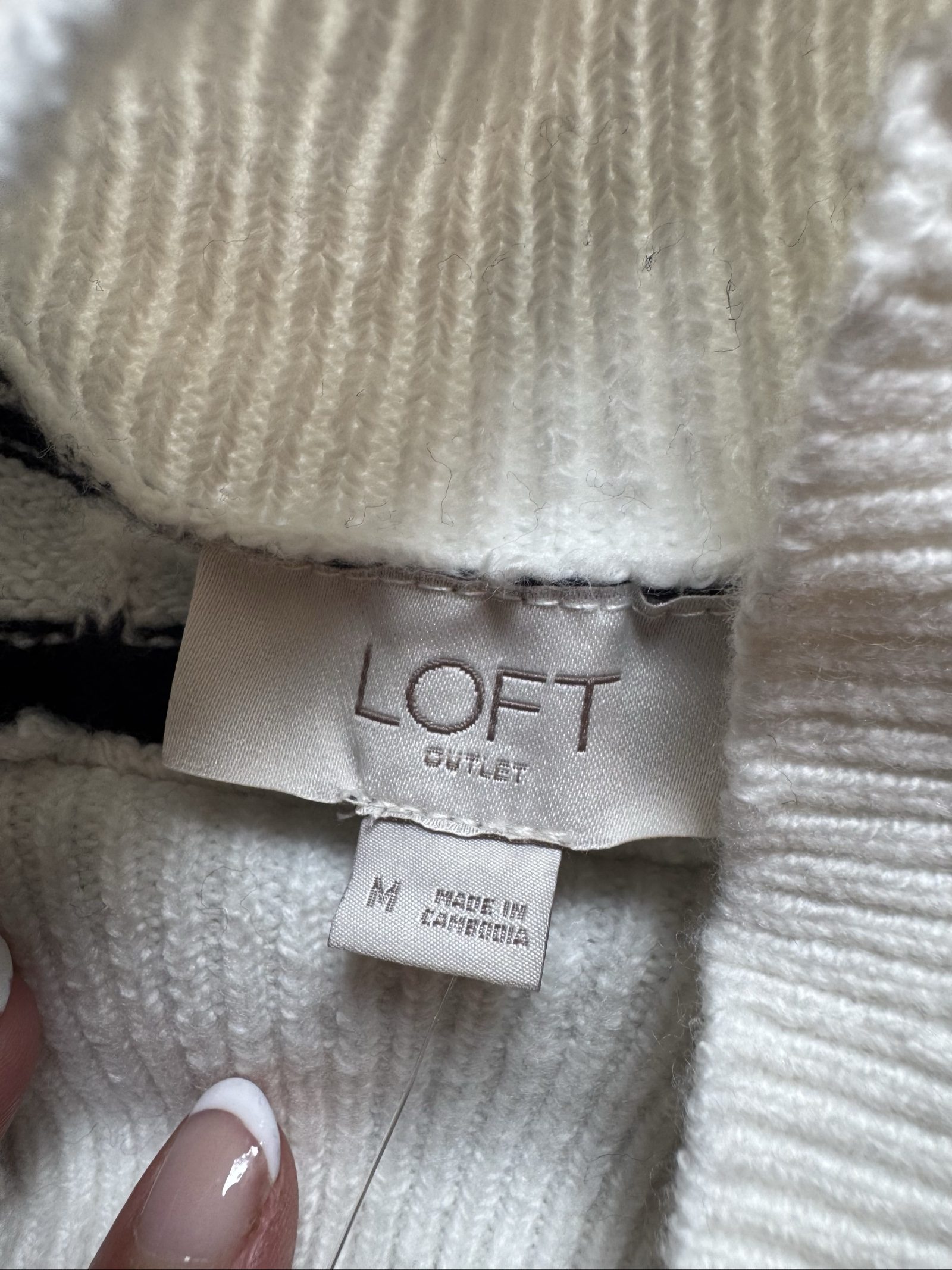 Draft Women's LOFT Sweater - Black and White Stripes - Medium image 5