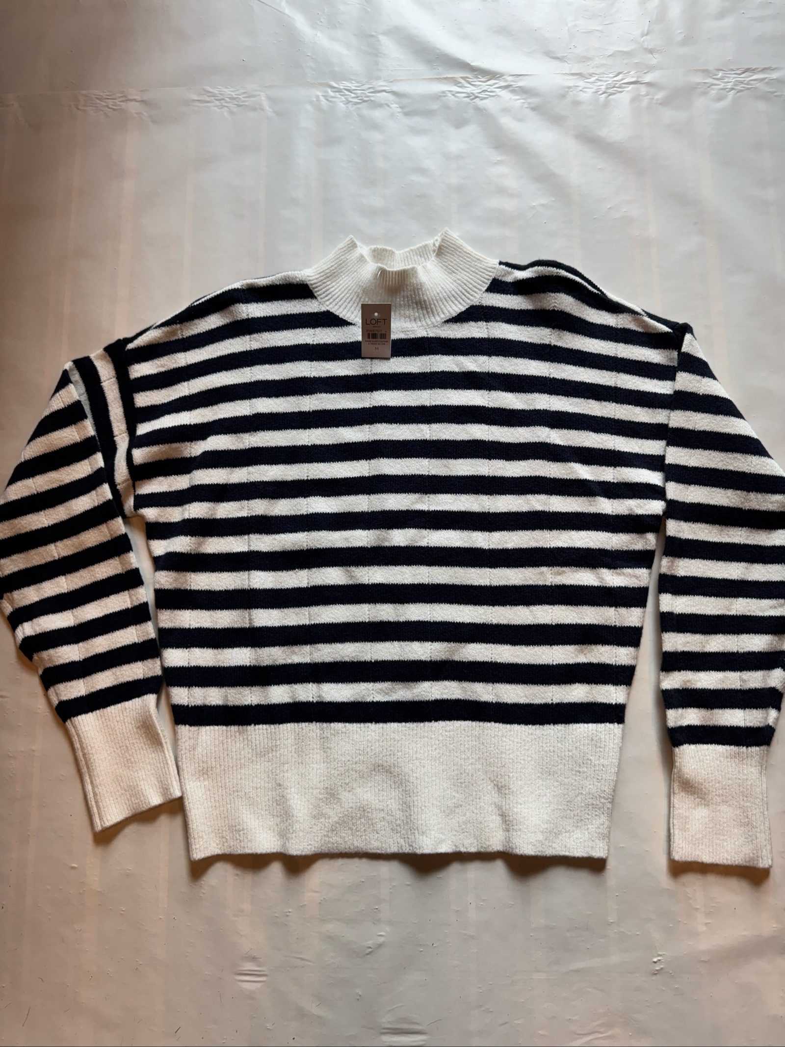 Draft Women's LOFT Sweater - Black and White Stripes - Medium image 9