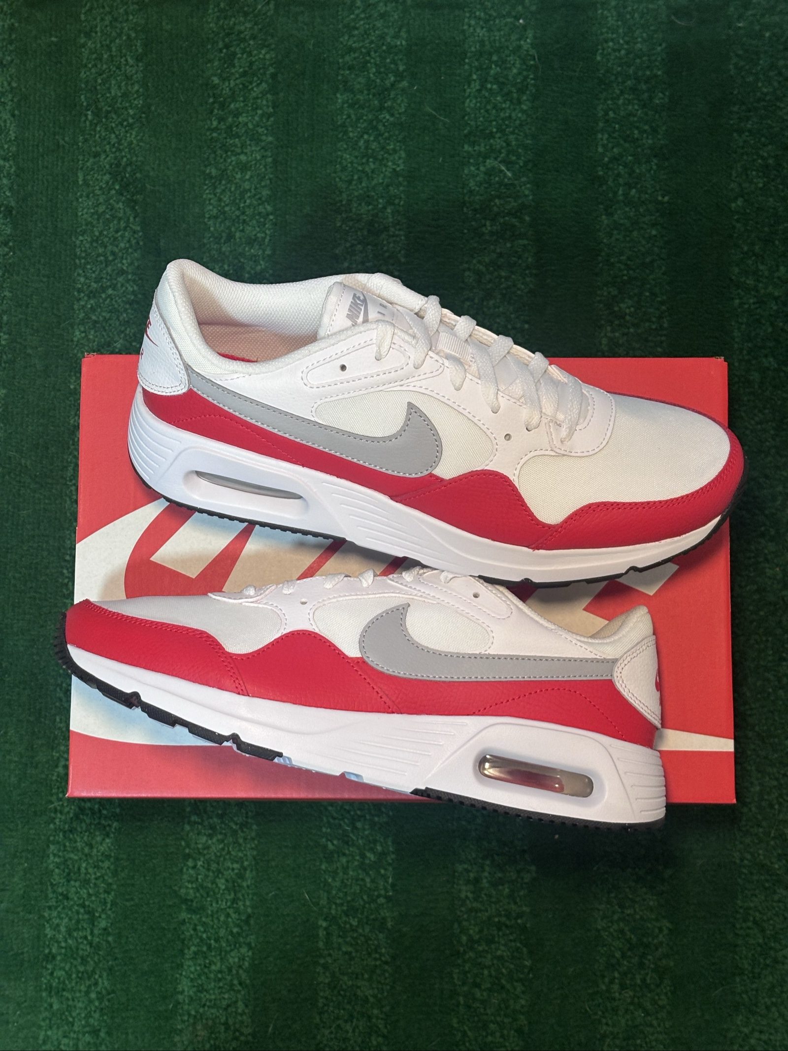 UK 9 Nike Air Max SC | White University Red Grey CW4555-107 | New
