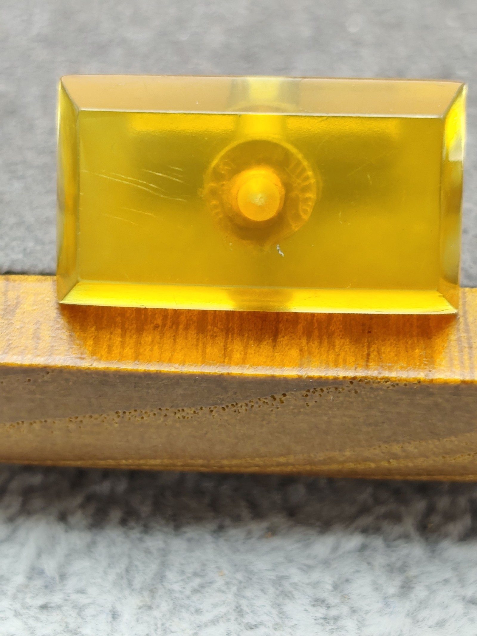 Rectangular Yellow Resin & Silver Tone Men's Cufflinks image 6