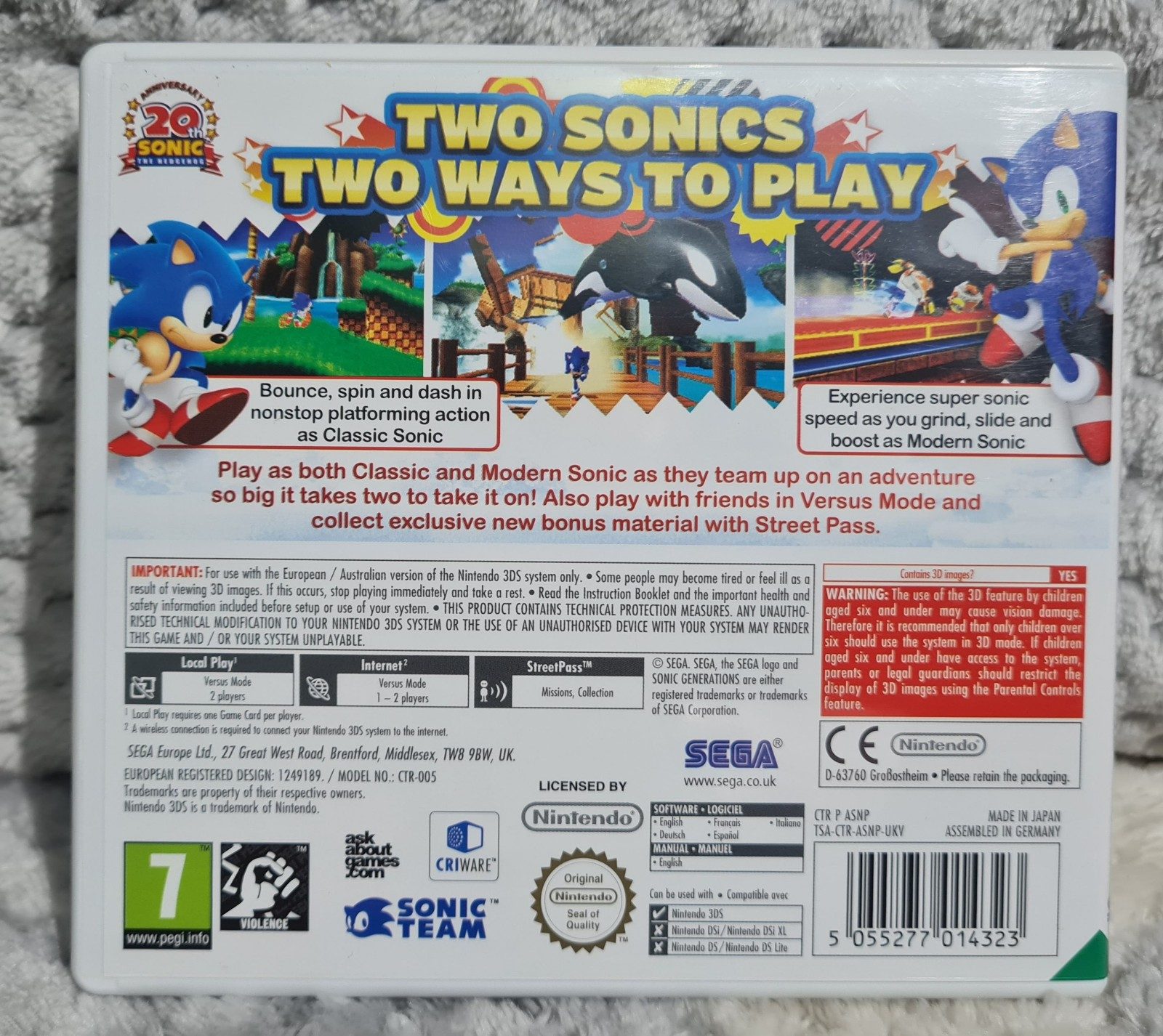 Sega Sonic Generations Nintendo 3DS Game Complete image 2