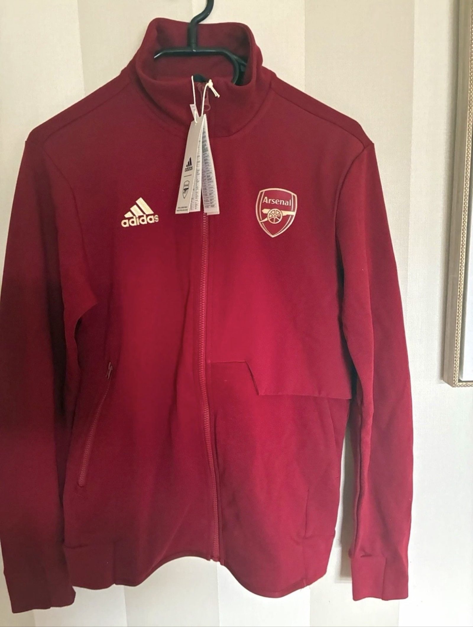 Adidas Men's Red Arsenal Full Zip Track Jacket XS New