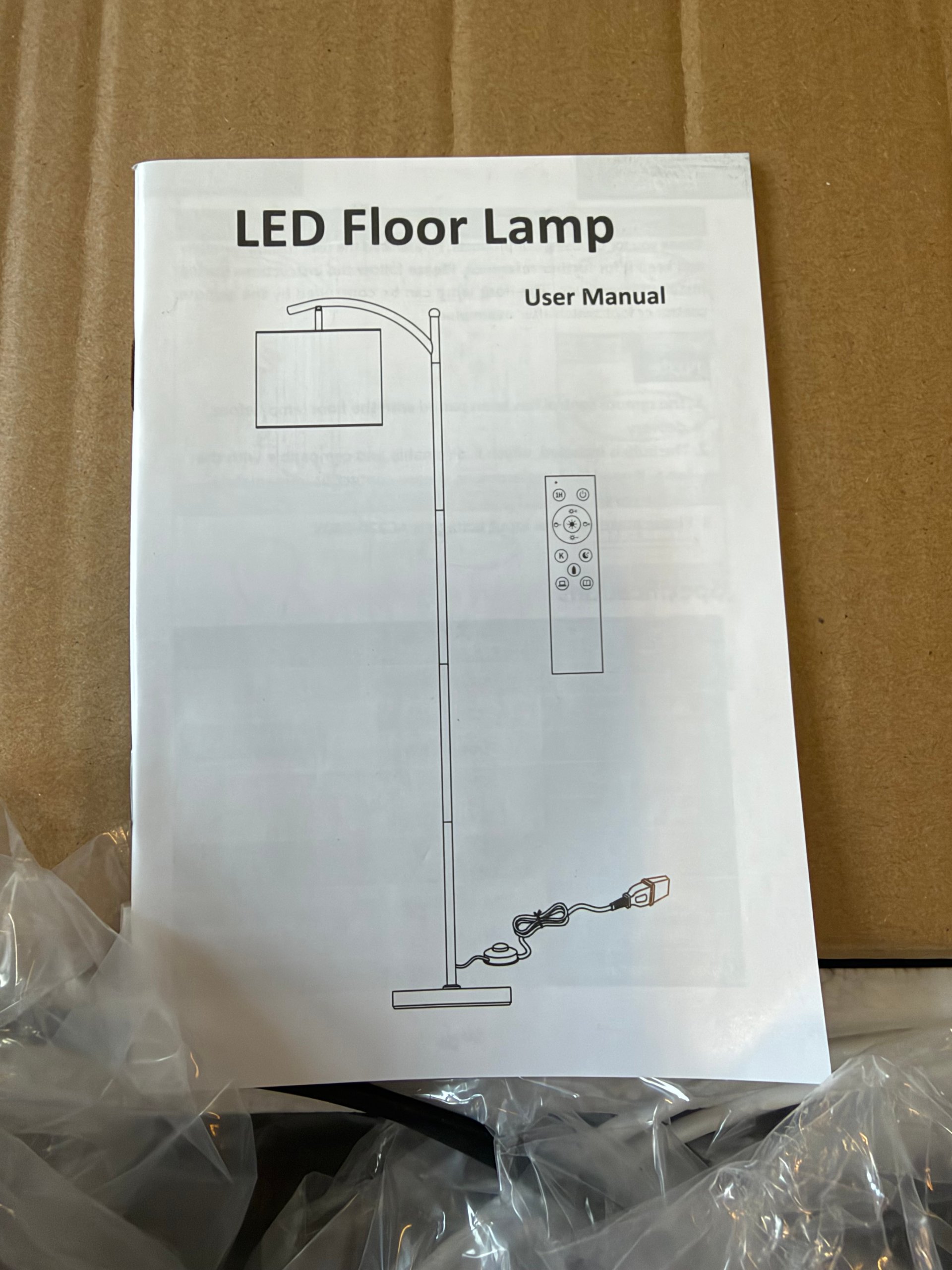 Nieuw! Moderne LED Vloerlamp / Booglamp met Afstandsbediening & Linnen Kap