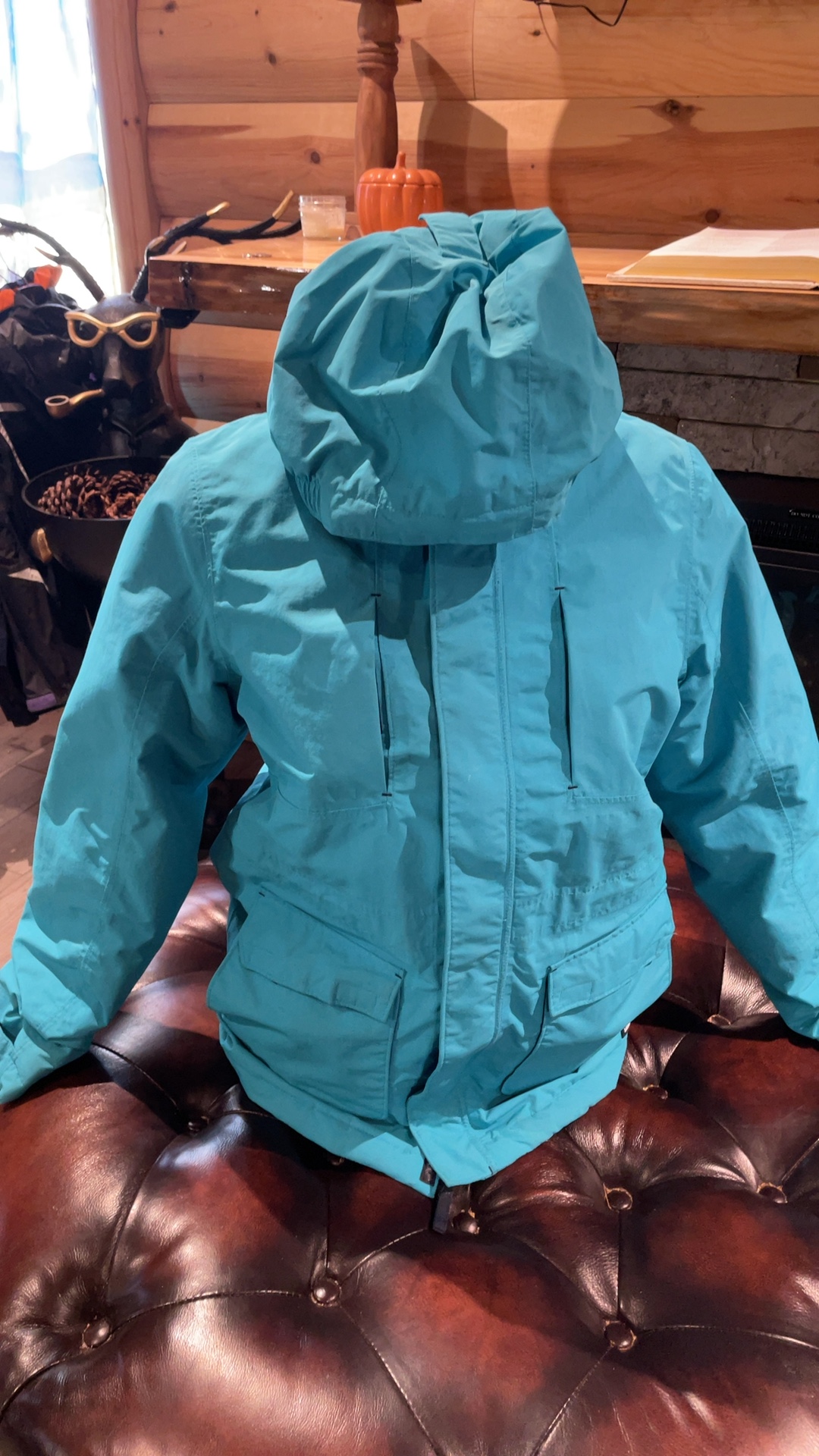 Lands' End Girls' Large 14–16 Teal Blue Winter Jacket