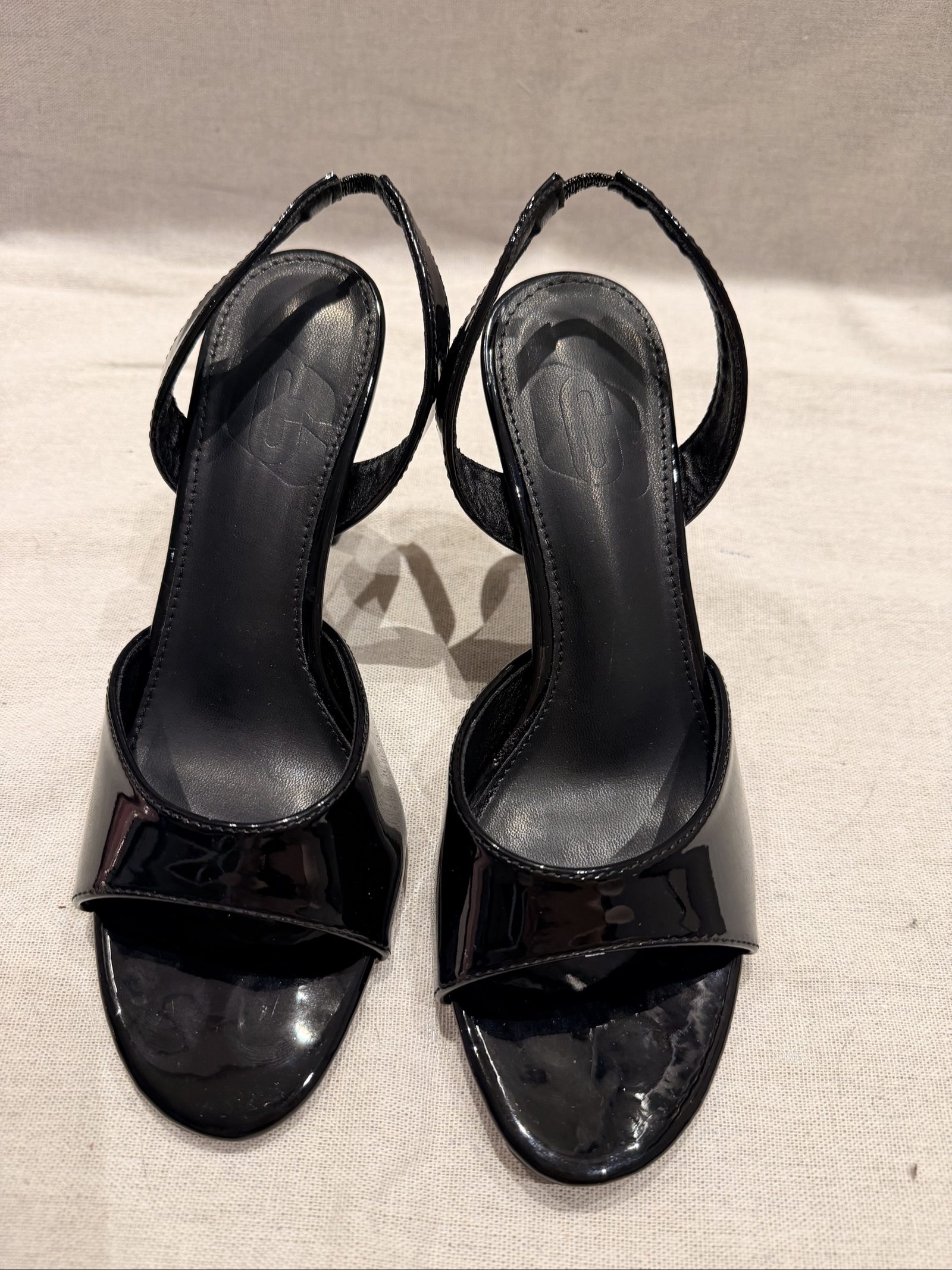 Shein Women's Black Patent Slingback Heels Size 37
