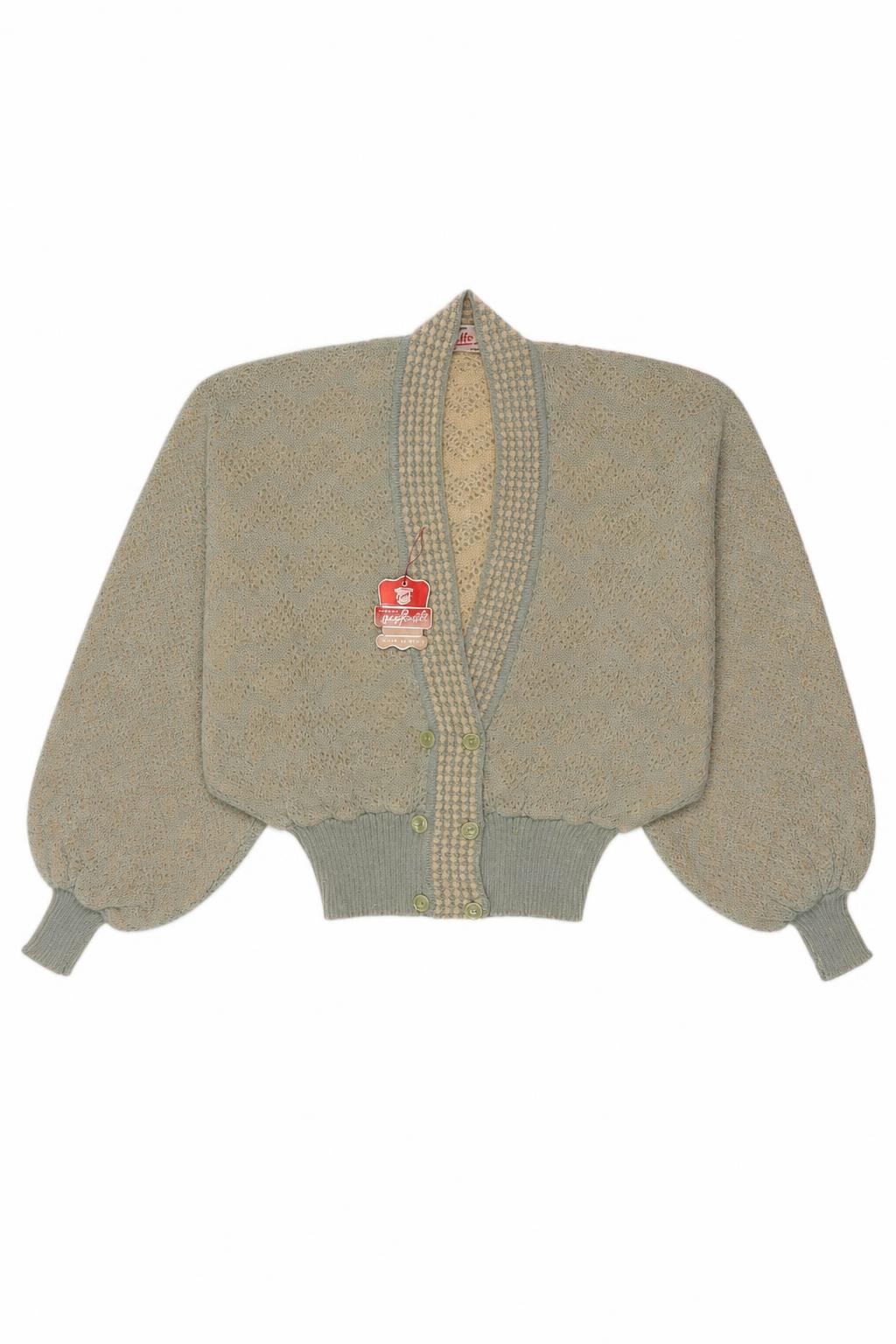 Open-knit cardigan, after smoothing