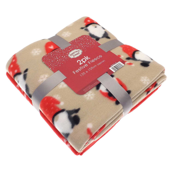Pack Of 2 Gonk And Snowflake Fleece Throws - Wholesale 00s from A&K Hosiery, United Kingdom