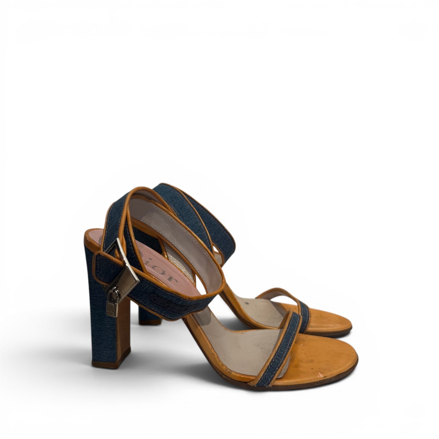 Christian Dior by John Galliano 2000s Denim Strap Heeled Sandals - Wholesale contemporary from Ākaibu Store, 