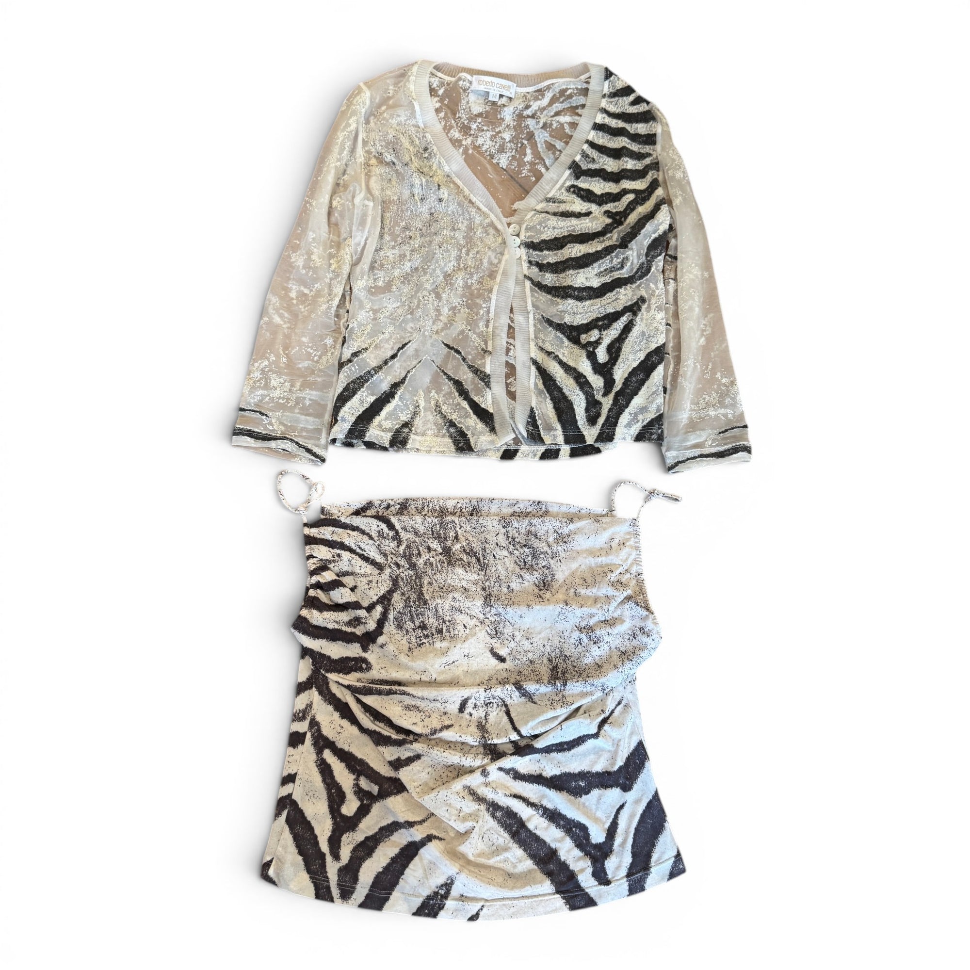 Roberto Cavalli SS99 Zebra Print Twin Set - Wholesale contemporary from Ākaibu Store, 