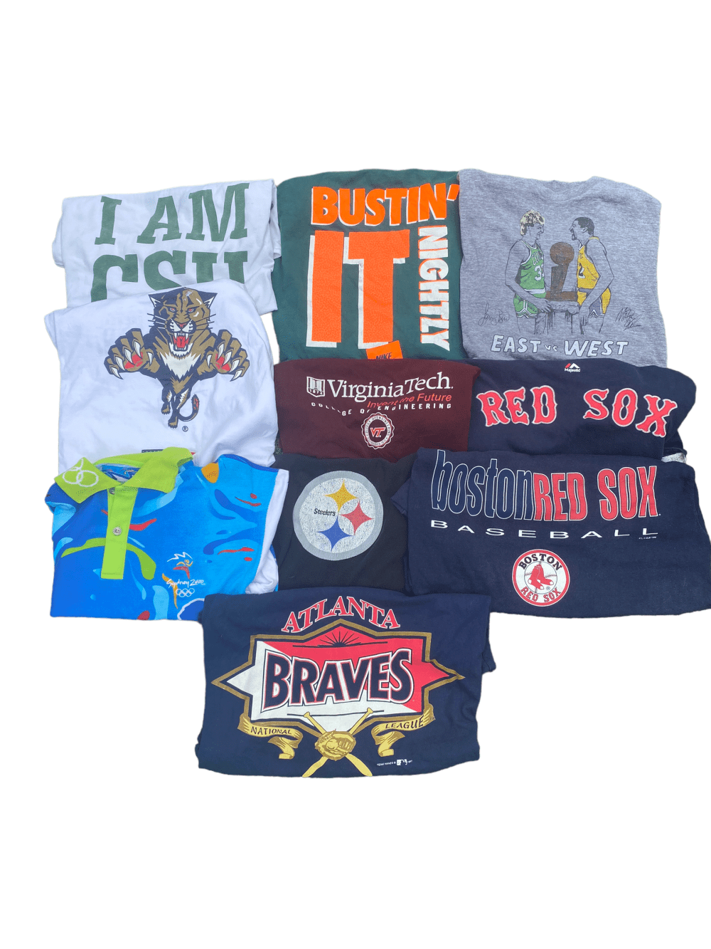 10-PIECES PREMIUM BRANDED COLLEGE PRO-SPORTS T-SHIRTS - Wholesale casual from AMERIVINTAGE CLOTHING CO, Australia